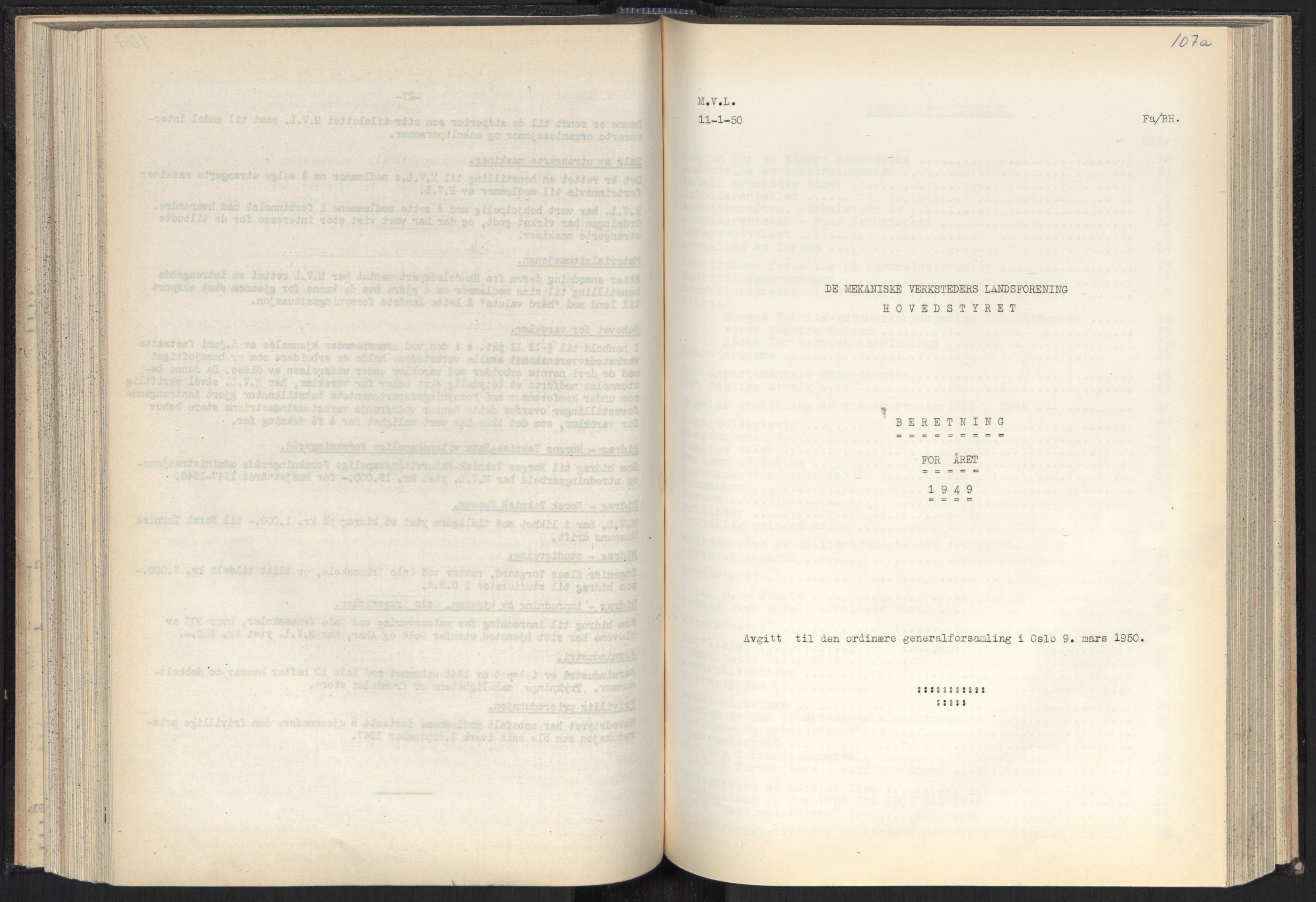 Teknologibedriftenes Landsforening TBL, RA/PA-1700/A/Ad/L0007: Årsberetning med register, 1940-1951, p. 107a