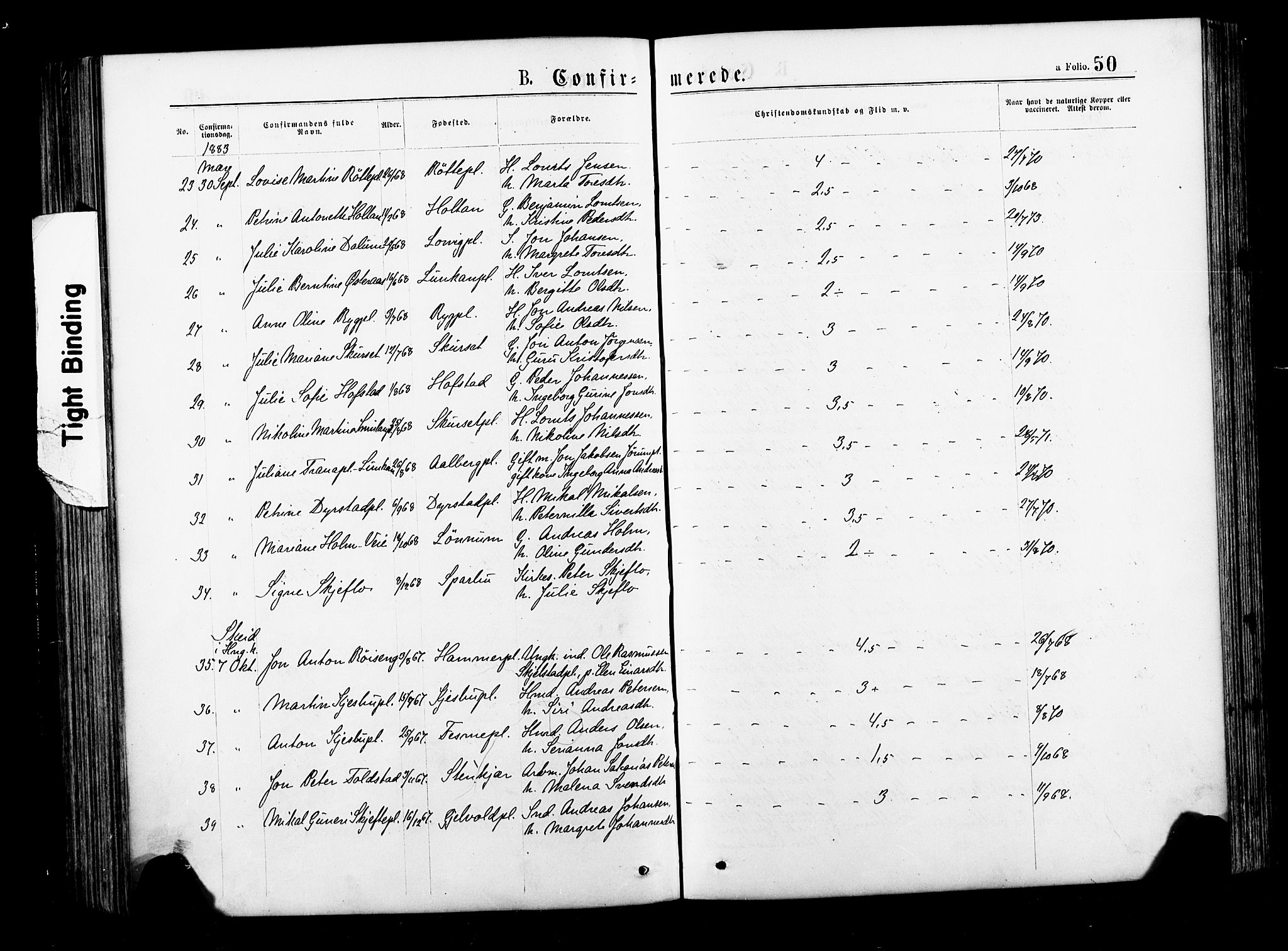 Ministerialprotokoller, klokkerbøker og fødselsregistre - Nord-Trøndelag, SAT/A-1458/735/L0348: Parish register (official) no. 735A09 /1, 1873-1883, p. 50