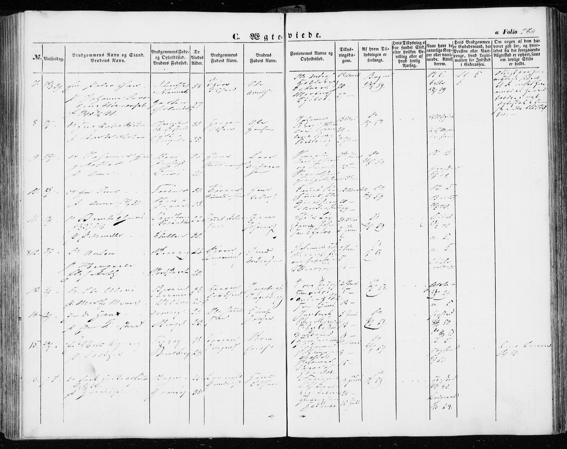 Ministerialprotokoller, klokkerbøker og fødselsregistre - Sør-Trøndelag, SAT/A-1456/634/L0530: Parish register (official) no. 634A06, 1852-1860, p. 284