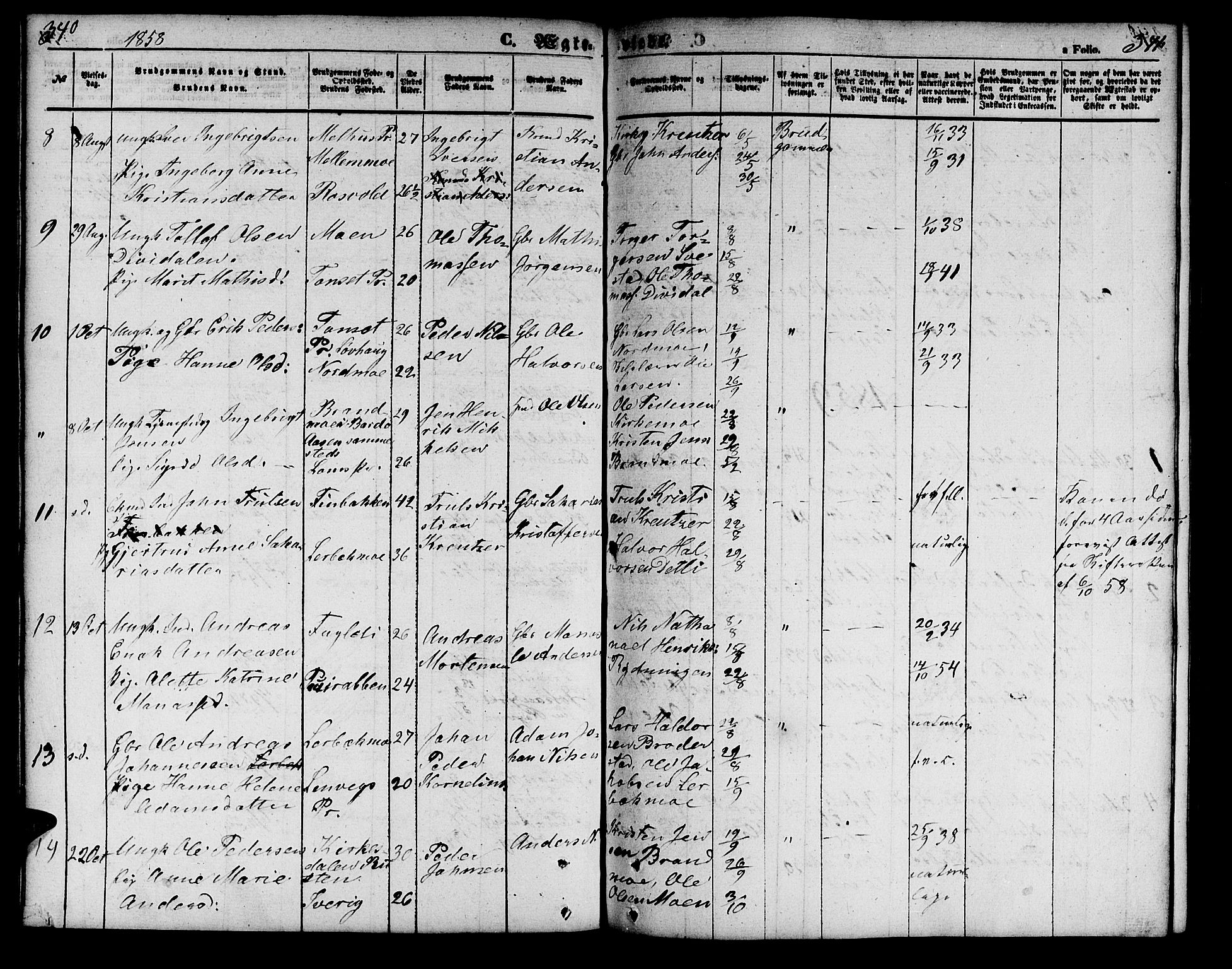 Målselv sokneprestembete, AV/SATØ-S-1311/G/Ga/Gab/L0001klokker: Parish register (copy) no. 1, 1856-1866, p. 340-341