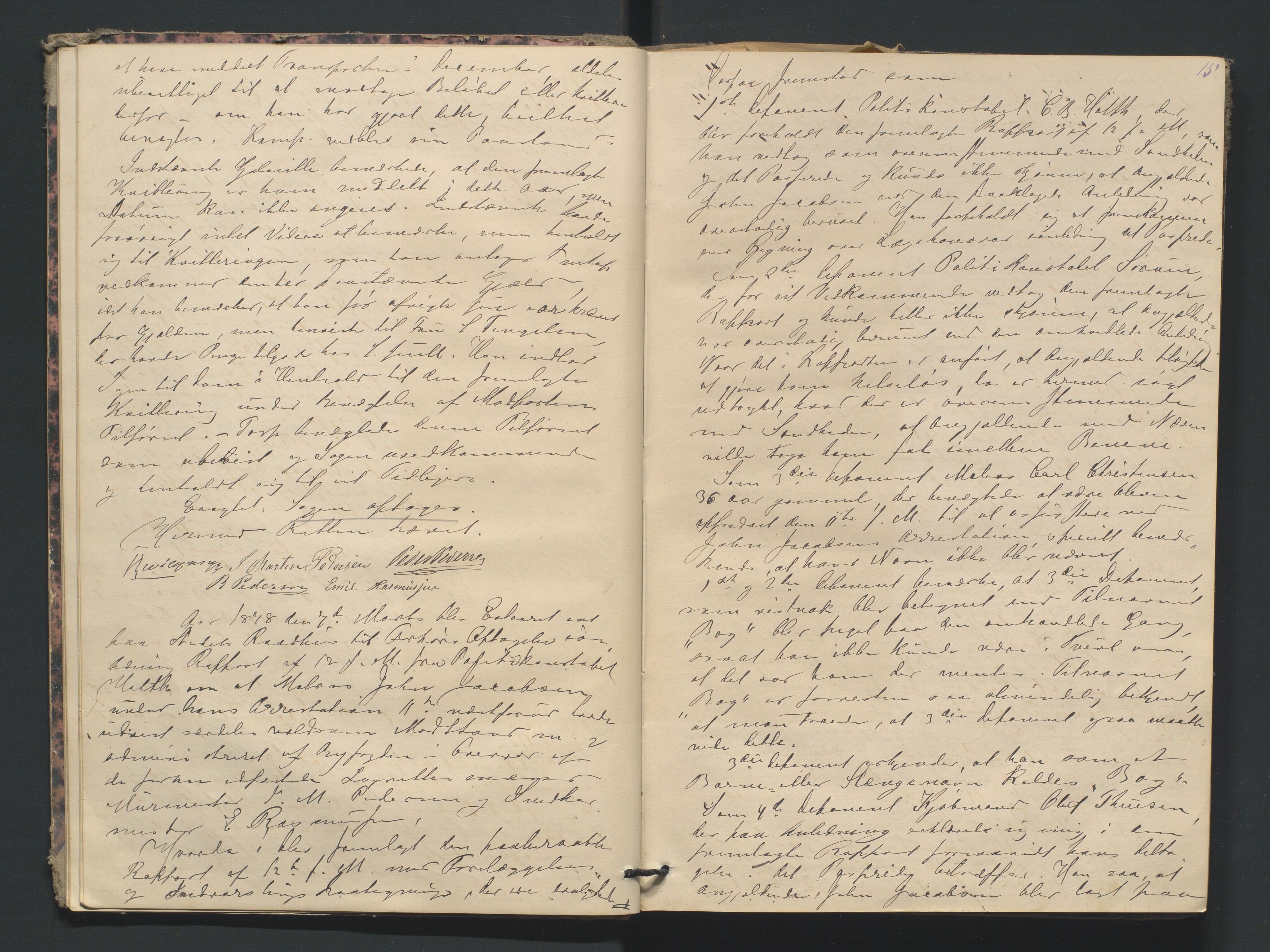 Risør byfogd, AV/SAK-1222-0005/F/Fa/L0004: Justisprotokoll nr. 4, 1877-1880, p. 14b-15a