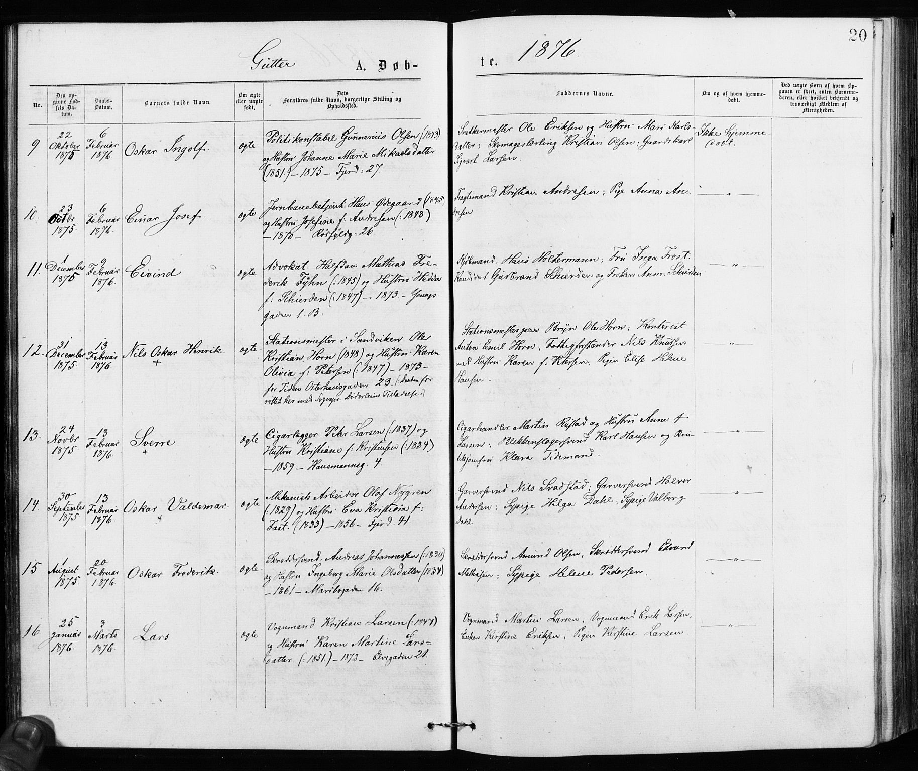 Jakob prestekontor Kirkebøker, SAO/A-10850/F/Fa/L0001: Parish register (official) no. 1, 1875-1924, p. 20