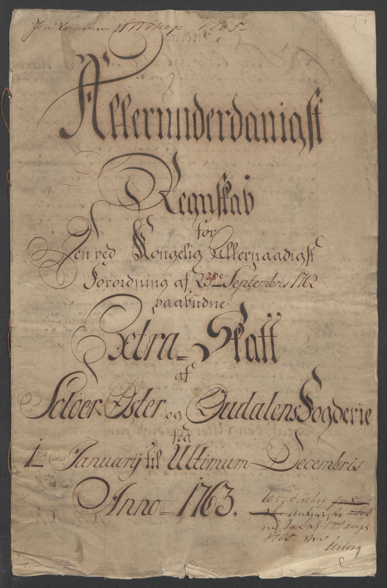 Rentekammeret inntil 1814, Reviderte regnskaper, Fogderegnskap, RA/EA-4092/R14/L0959: Ekstraskatten Solør og Odal, 1763-1770, p. 5