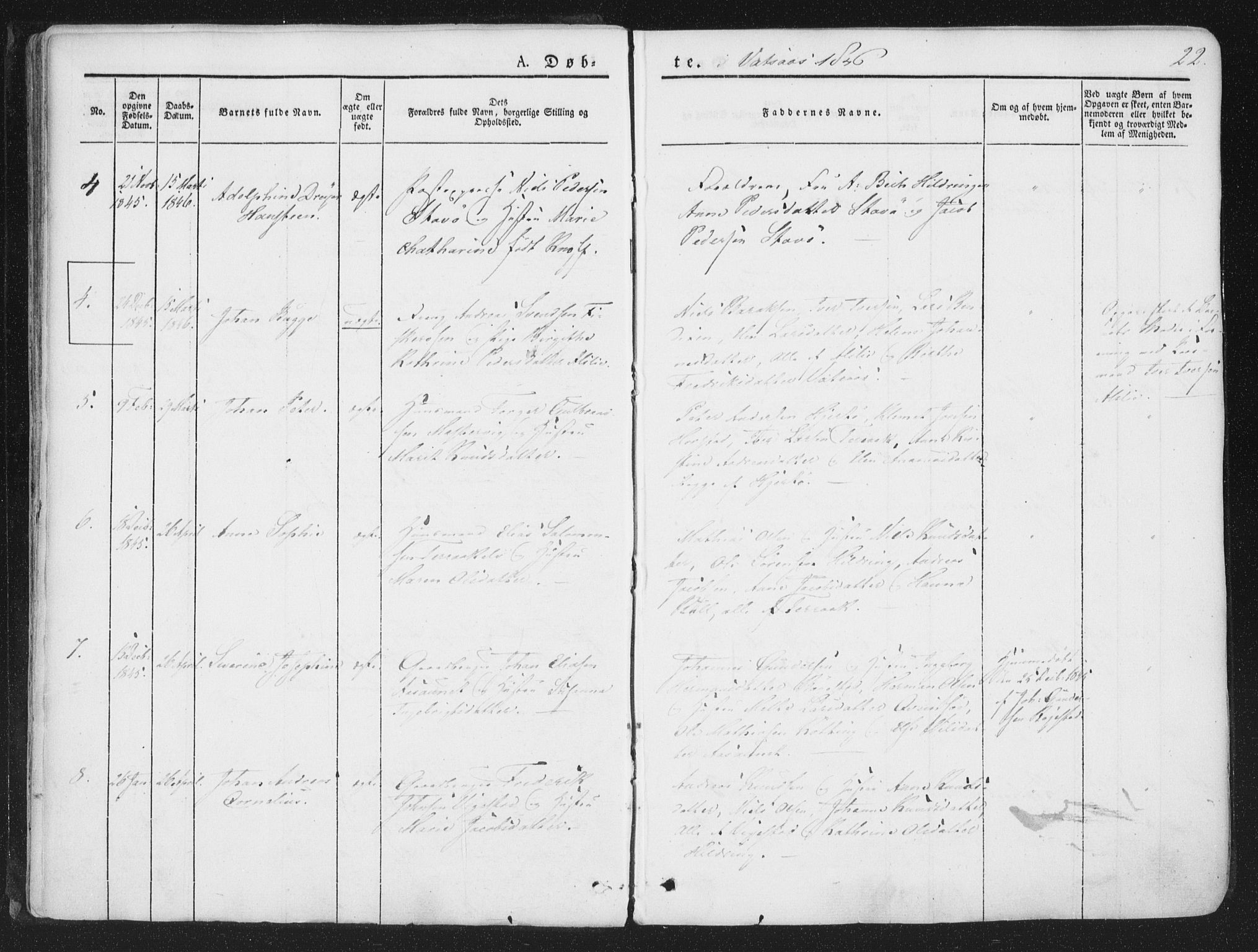 Ministerialprotokoller, klokkerbøker og fødselsregistre - Nordland, AV/SAT-A-1459/810/L0144: Parish register (official) no. 810A07 /1, 1841-1862, p. 22