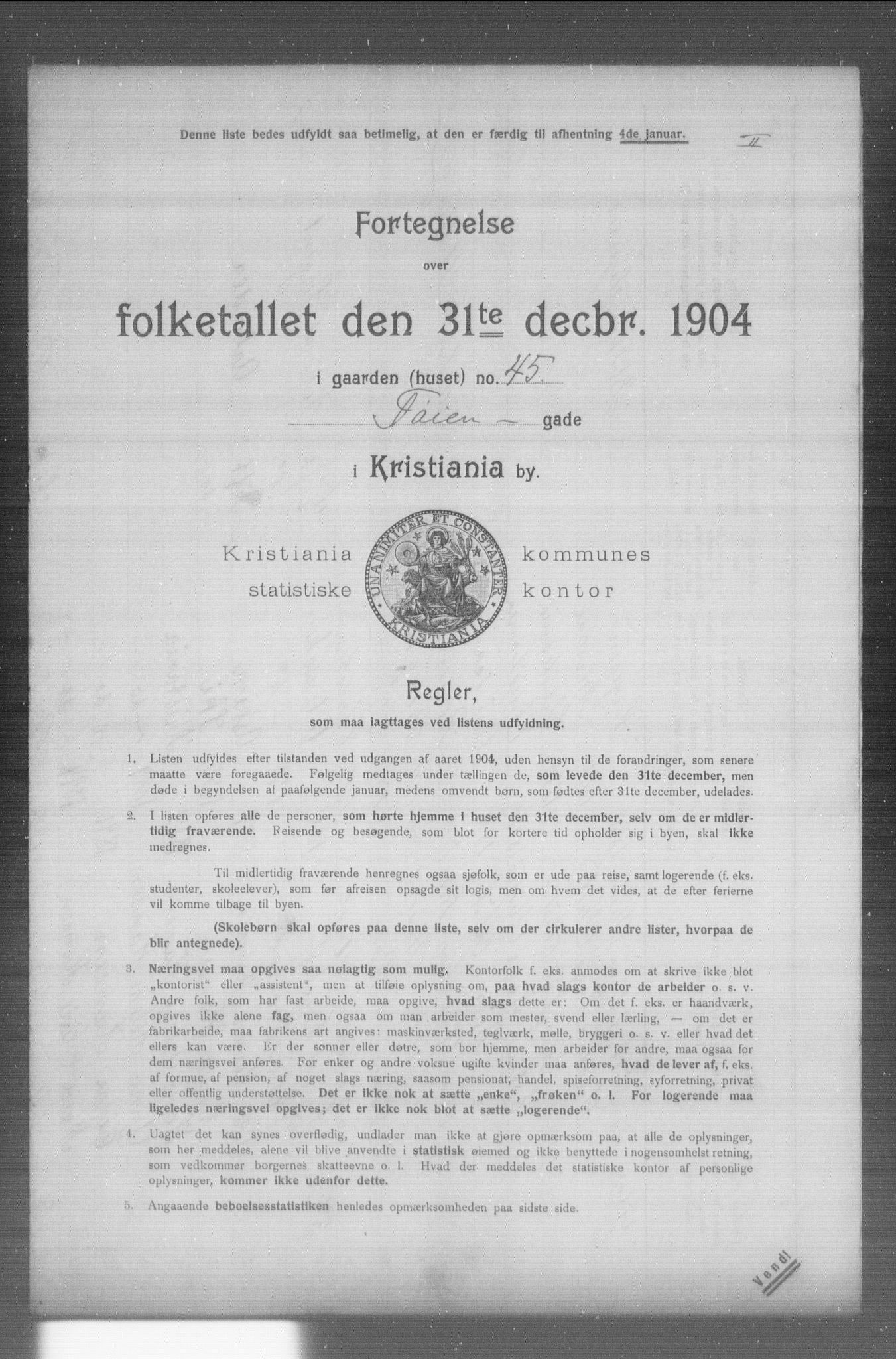 OBA, Municipal Census 1904 for Kristiania, 1904, p. 22382