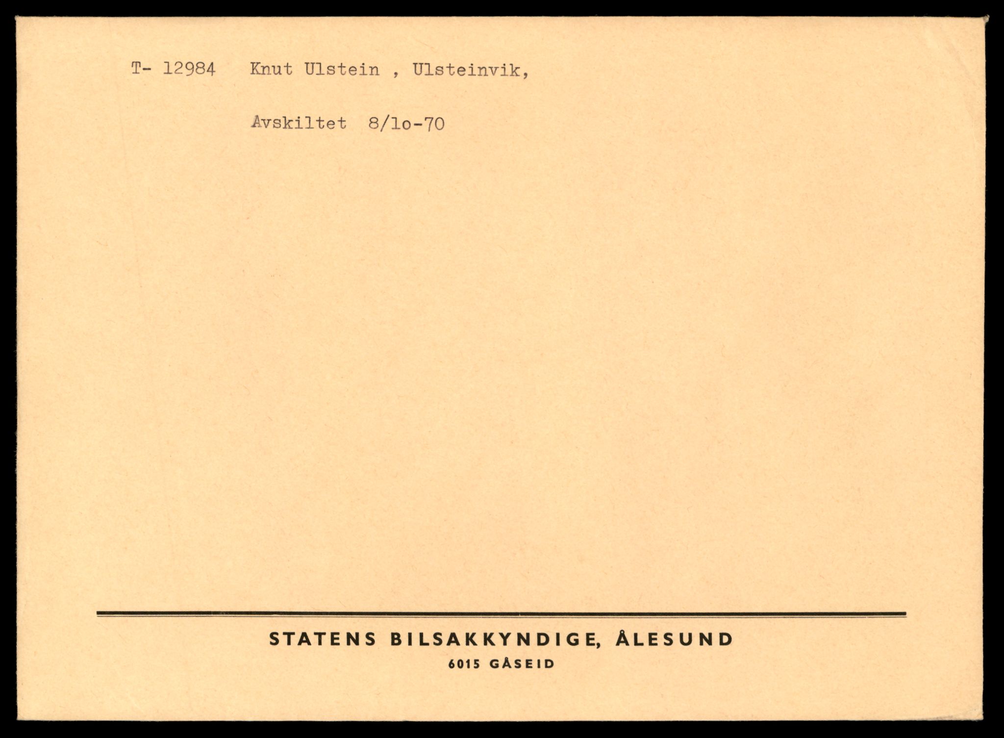 Møre og Romsdal vegkontor - Ålesund trafikkstasjon, AV/SAT-A-4099/F/Fe/L0036: Registreringskort for kjøretøy T 12831 - T 13030, 1927-1998, p. 2281