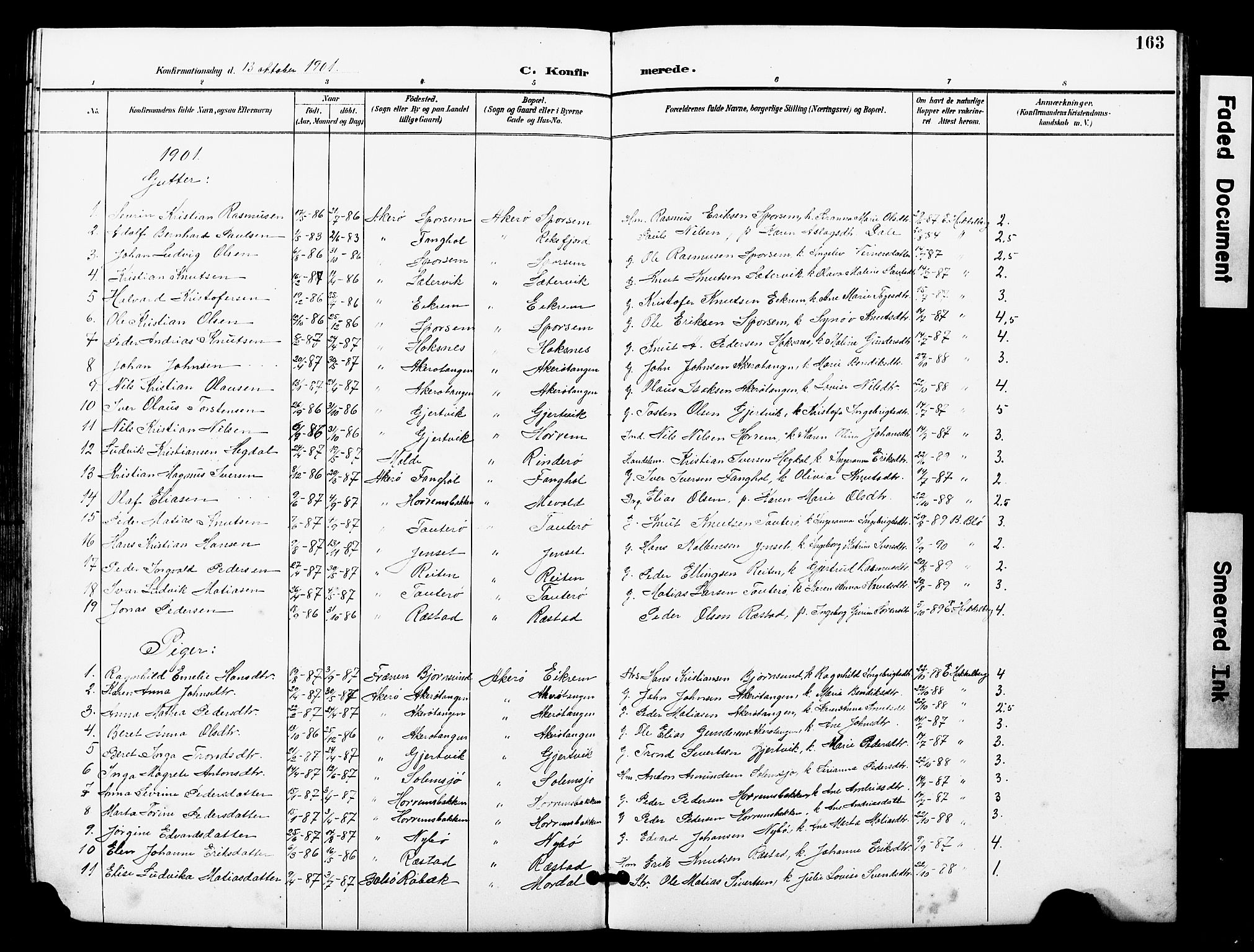 Ministerialprotokoller, klokkerbøker og fødselsregistre - Møre og Romsdal, SAT/A-1454/560/L0725: Parish register (copy) no. 560C02, 1895-1930, p. 163