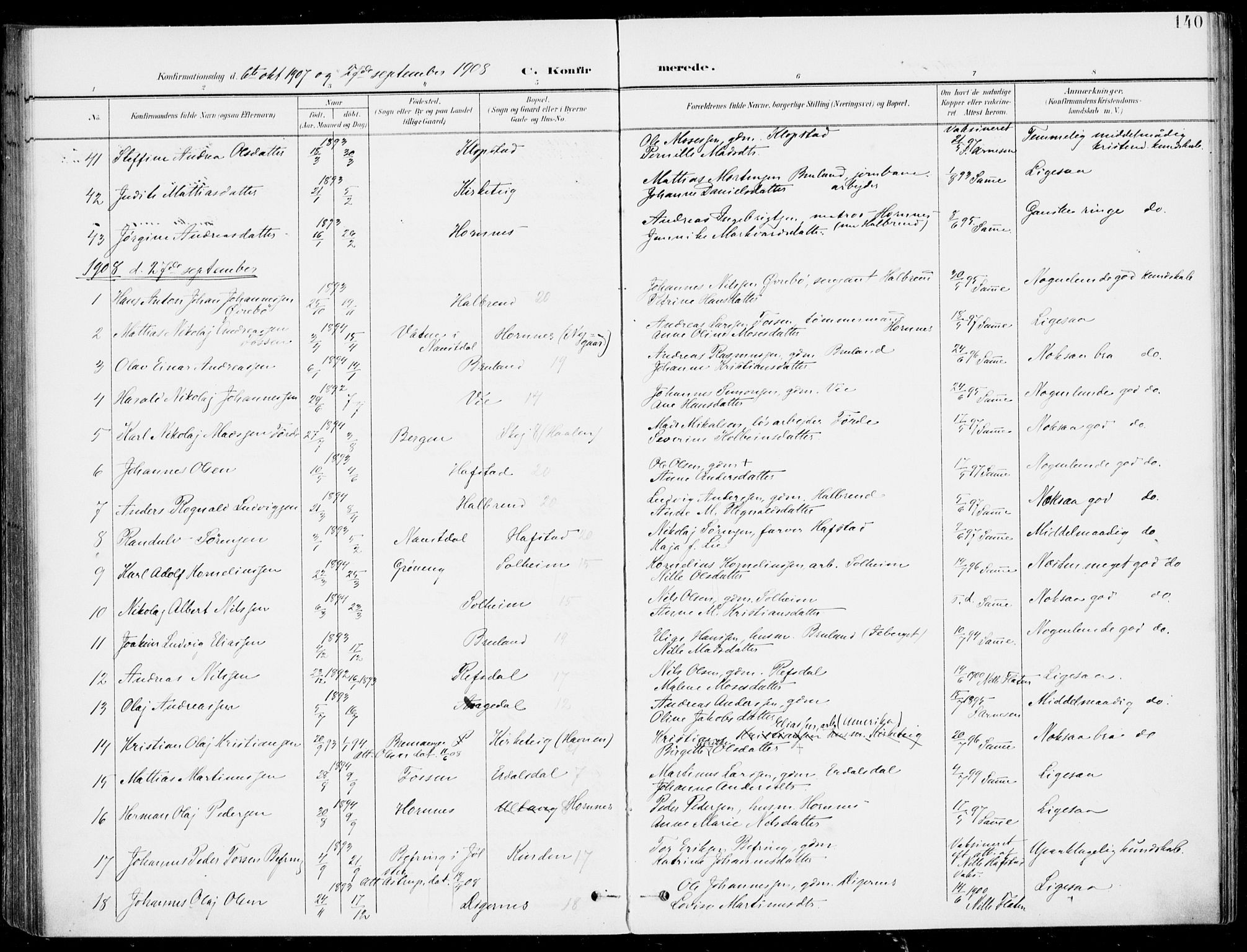 Førde sokneprestembete, AV/SAB-A-79901/H/Haa/Haab/L0002: Parish register (official) no. B  2, 1899-1920, p. 140