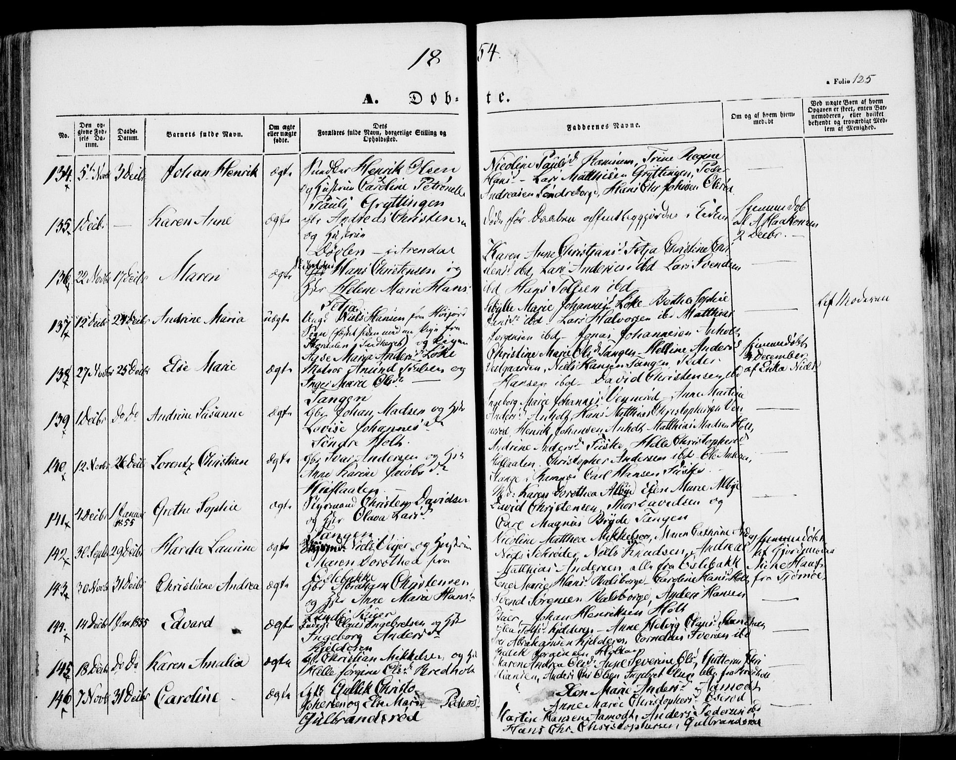 Stokke kirkebøker, AV/SAKO-A-320/F/Fa/L0007: Parish register (official) no. I 7, 1844-1857, p. 125