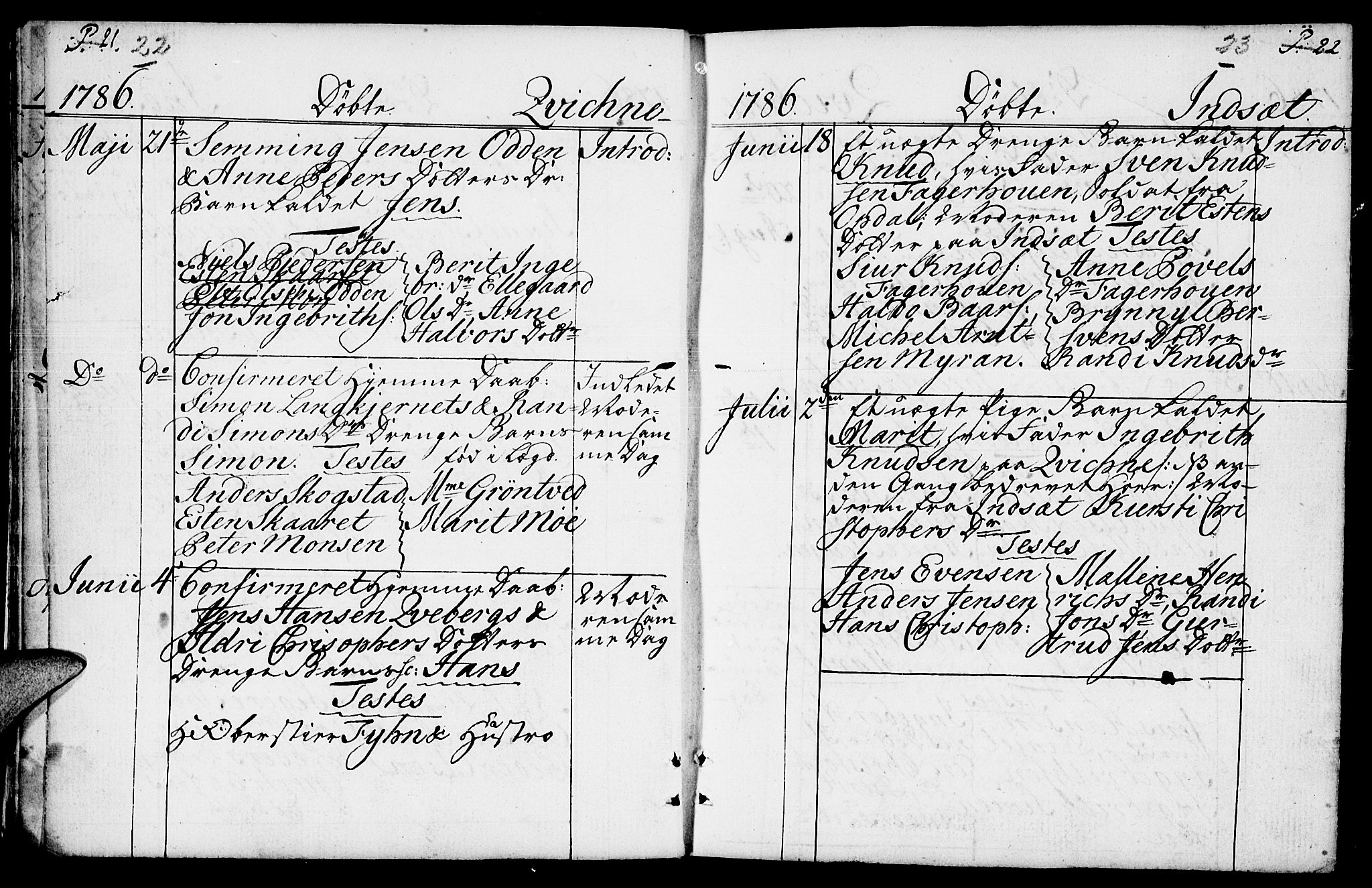 Kvikne prestekontor, AV/SAH-PREST-064/H/Ha/Haa/L0003: Parish register (official) no. 3, 1785-1814, p. 22-23