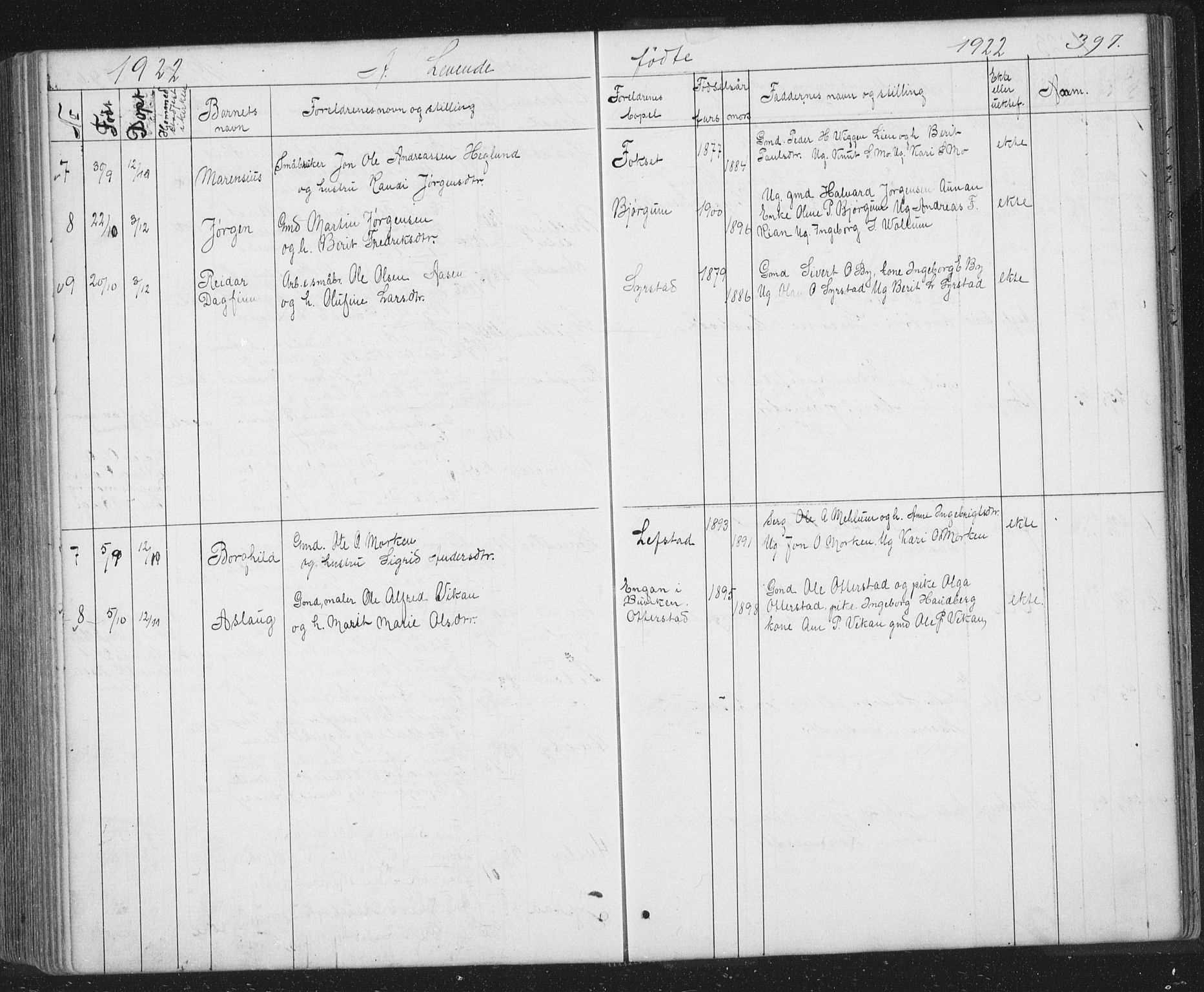 Ministerialprotokoller, klokkerbøker og fødselsregistre - Sør-Trøndelag, SAT/A-1456/667/L0798: Parish register (copy) no. 667C03, 1867-1929, p. 397