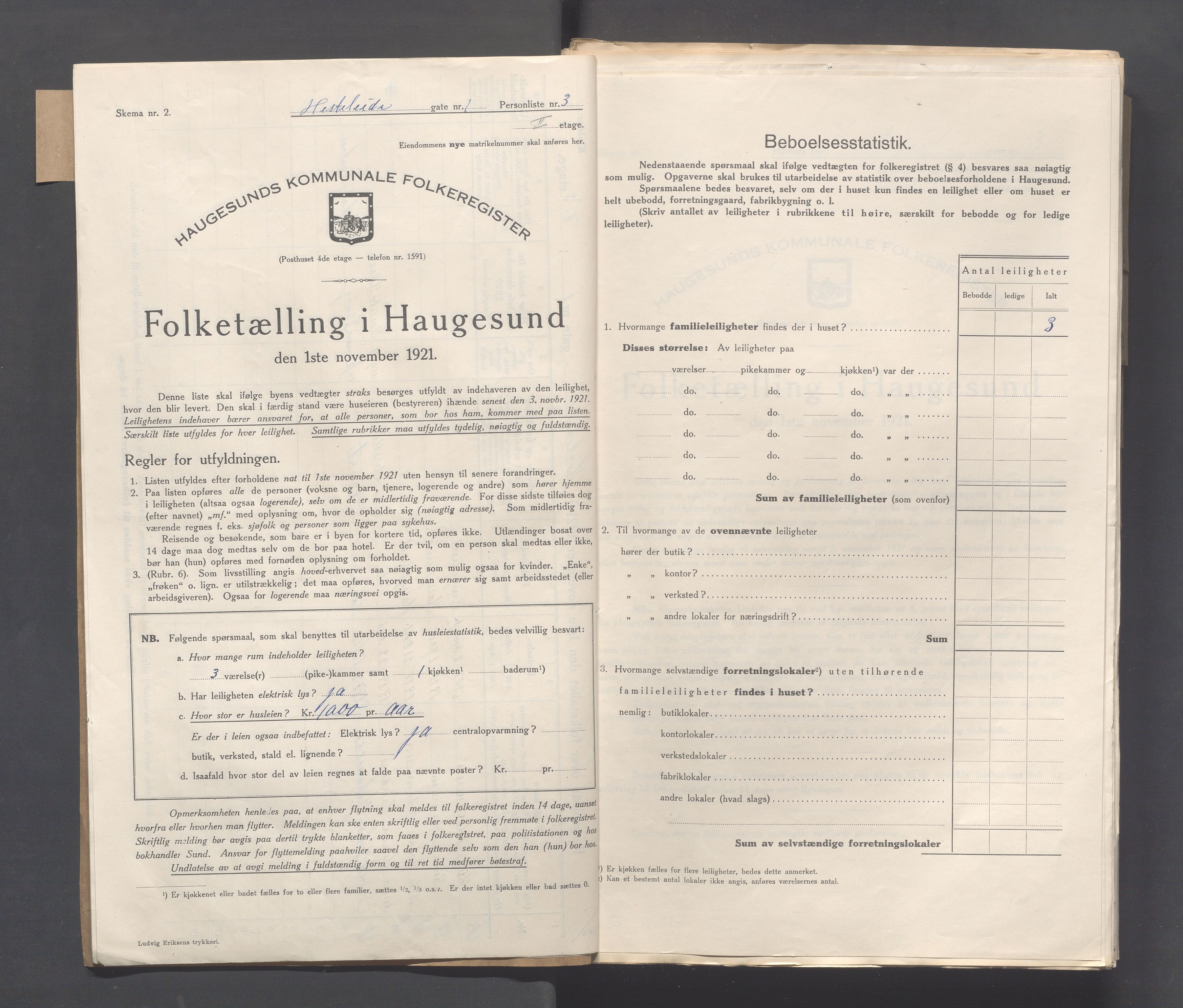 IKAR, Local census 1.11.1921 for Haugesund, 1921, p. 2246