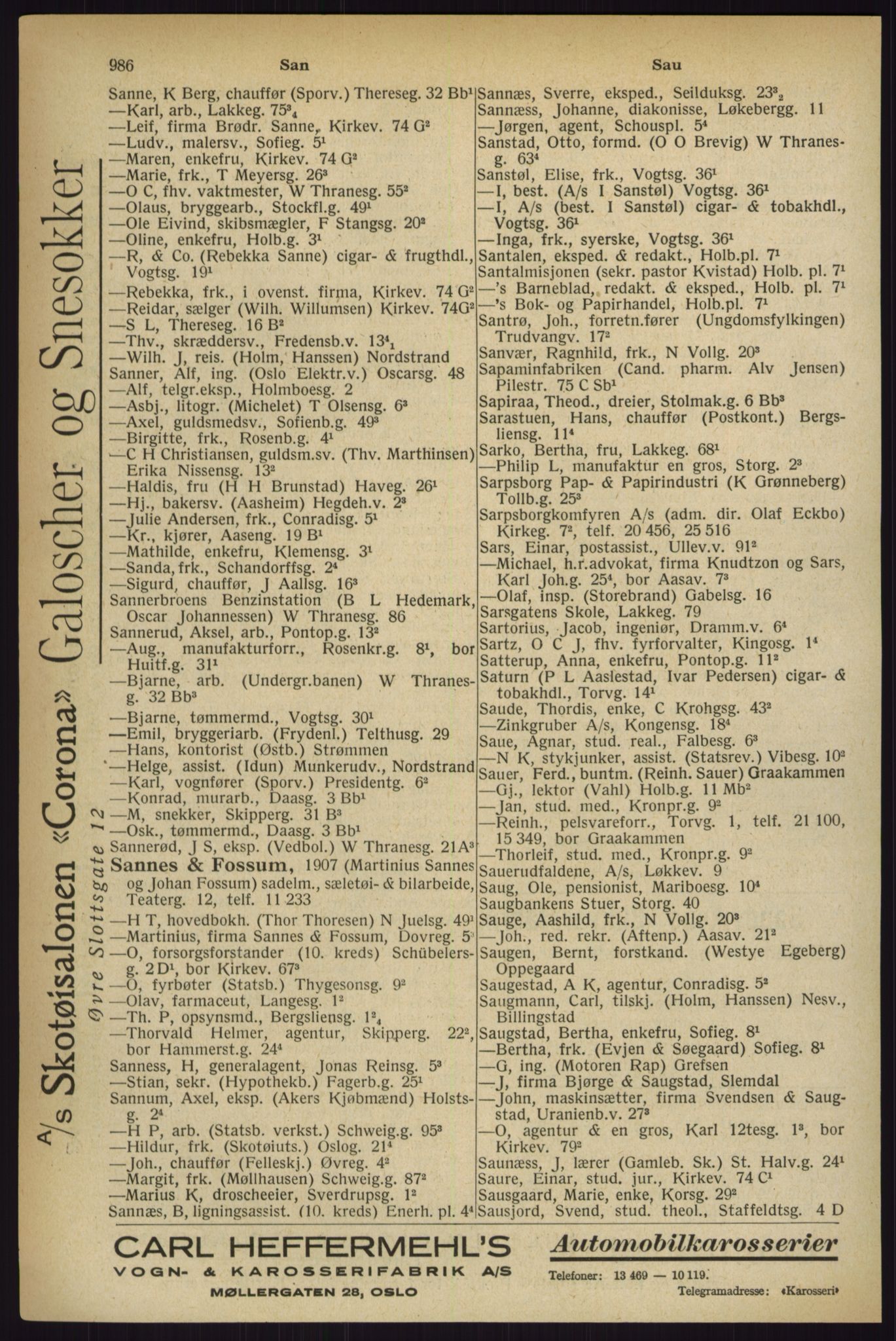 Kristiania/Oslo adressebok, PUBL/-, 1927, p. 986