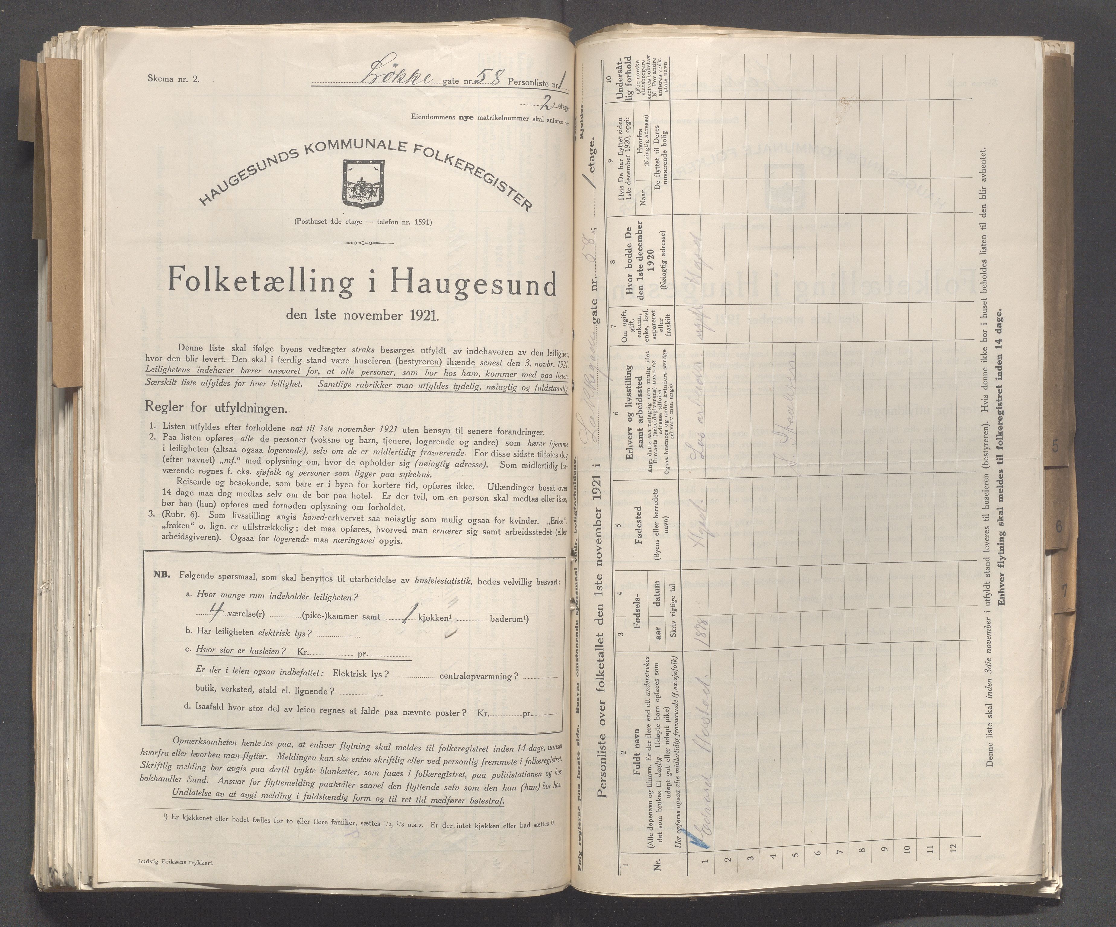 IKAR, Local census 1.11.1921 for Haugesund, 1921, p. 6537