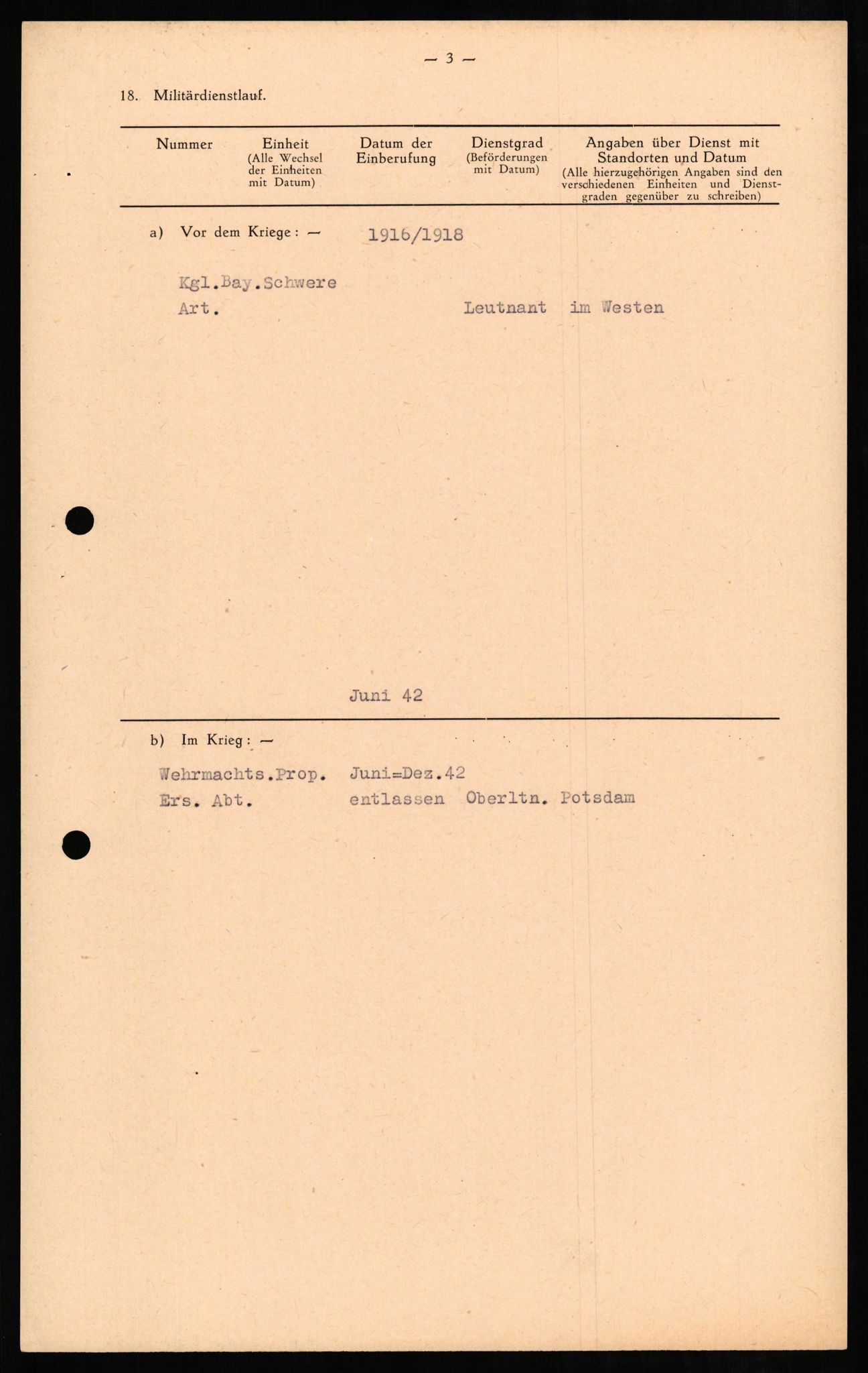 Forsvaret, Forsvarets overkommando II, RA/RAFA-3915/D/Db/L0011: CI Questionaires. Tyske okkupasjonsstyrker i Norge. Tyskere., 1945-1946, p. 106