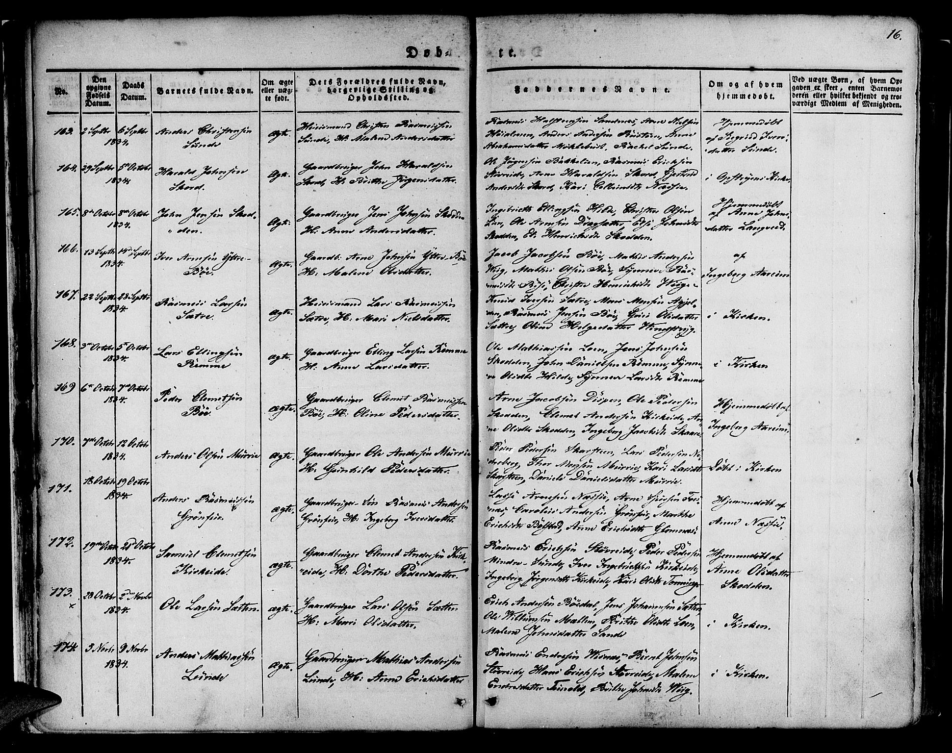 Innvik sokneprestembete, AV/SAB-A-80501: Parish register (official) no. A 4I, 1831-1846, p. 16