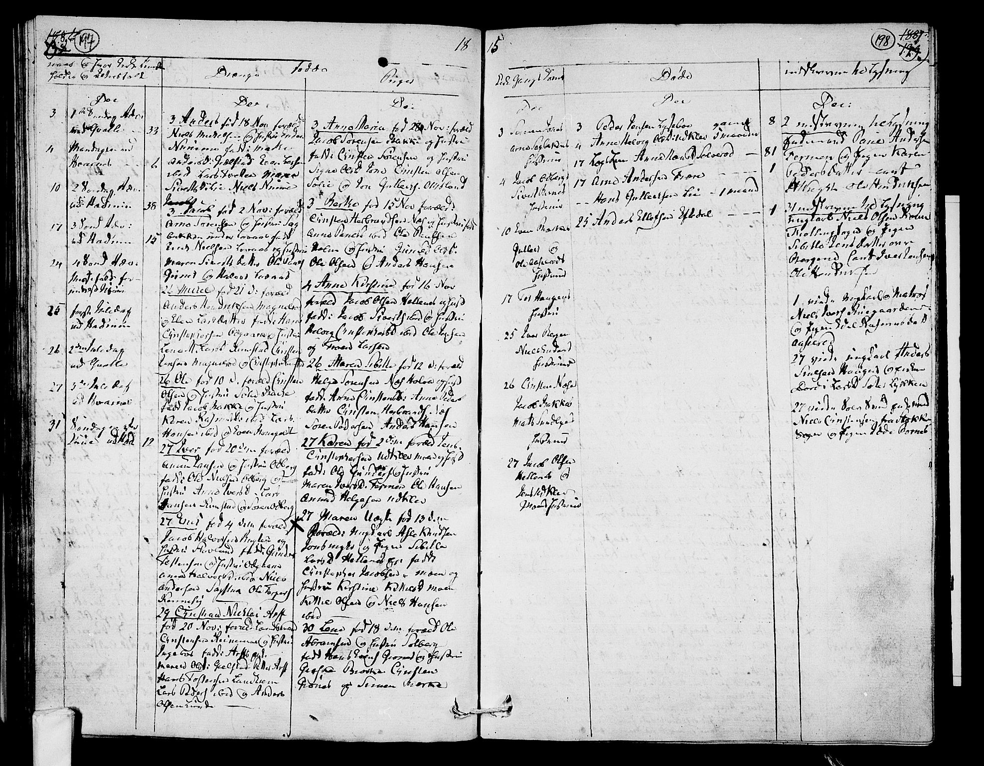 Hedrum kirkebøker, AV/SAKO-A-344/F/Fa/L0003: Parish register (official) no. I 3, 1807-1816, p. 197-198