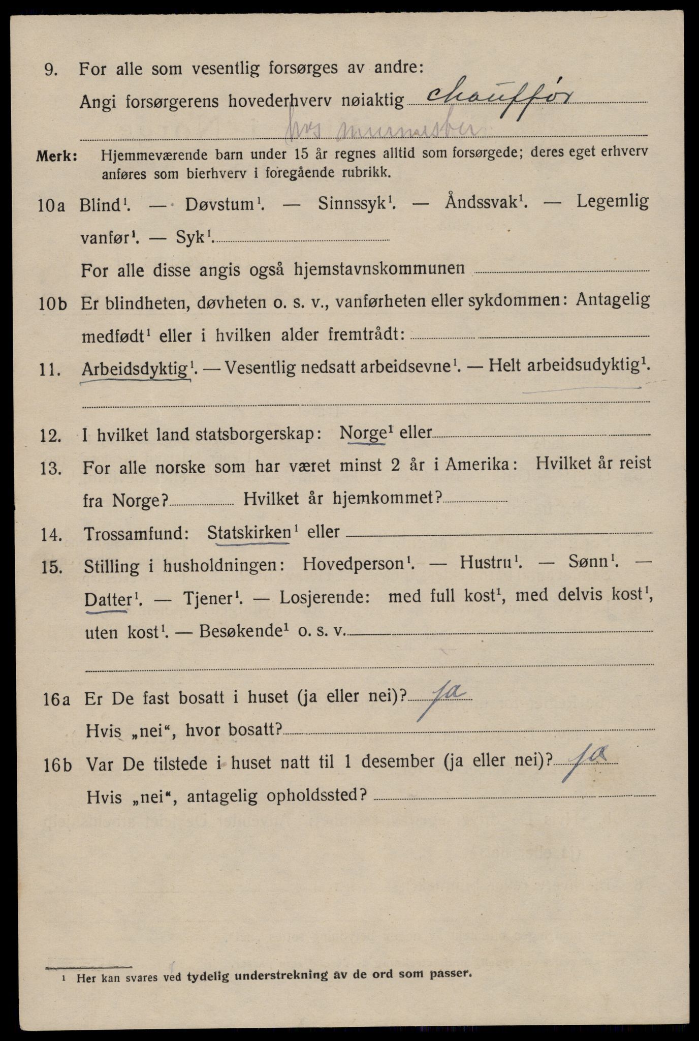 SAST, 1920 census for Stavanger, 1920, p. 61447