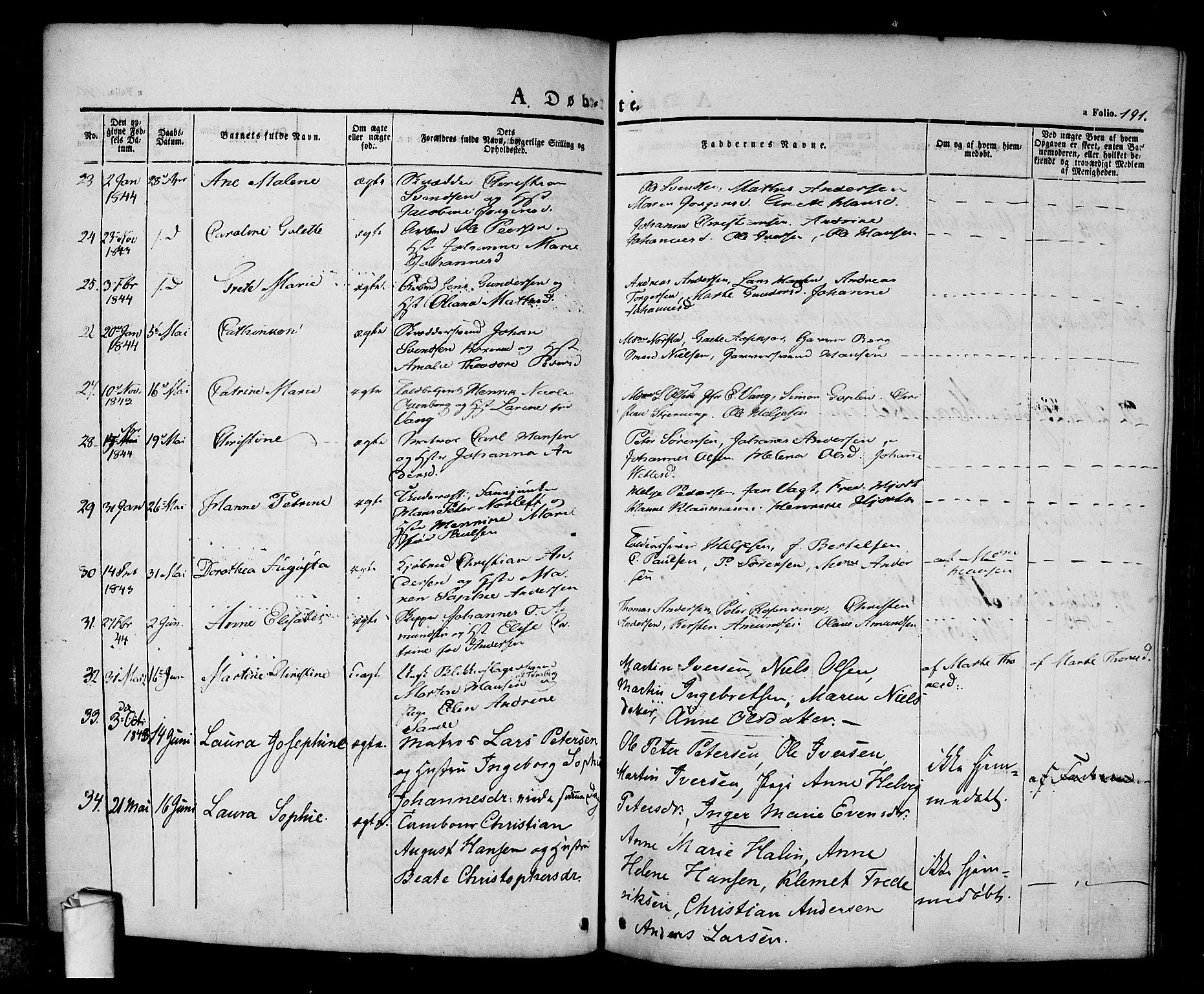 Halden prestekontor Kirkebøker, AV/SAO-A-10909/F/Fa/L0005: Parish register (official) no. I 5, 1834-1845, p. 191