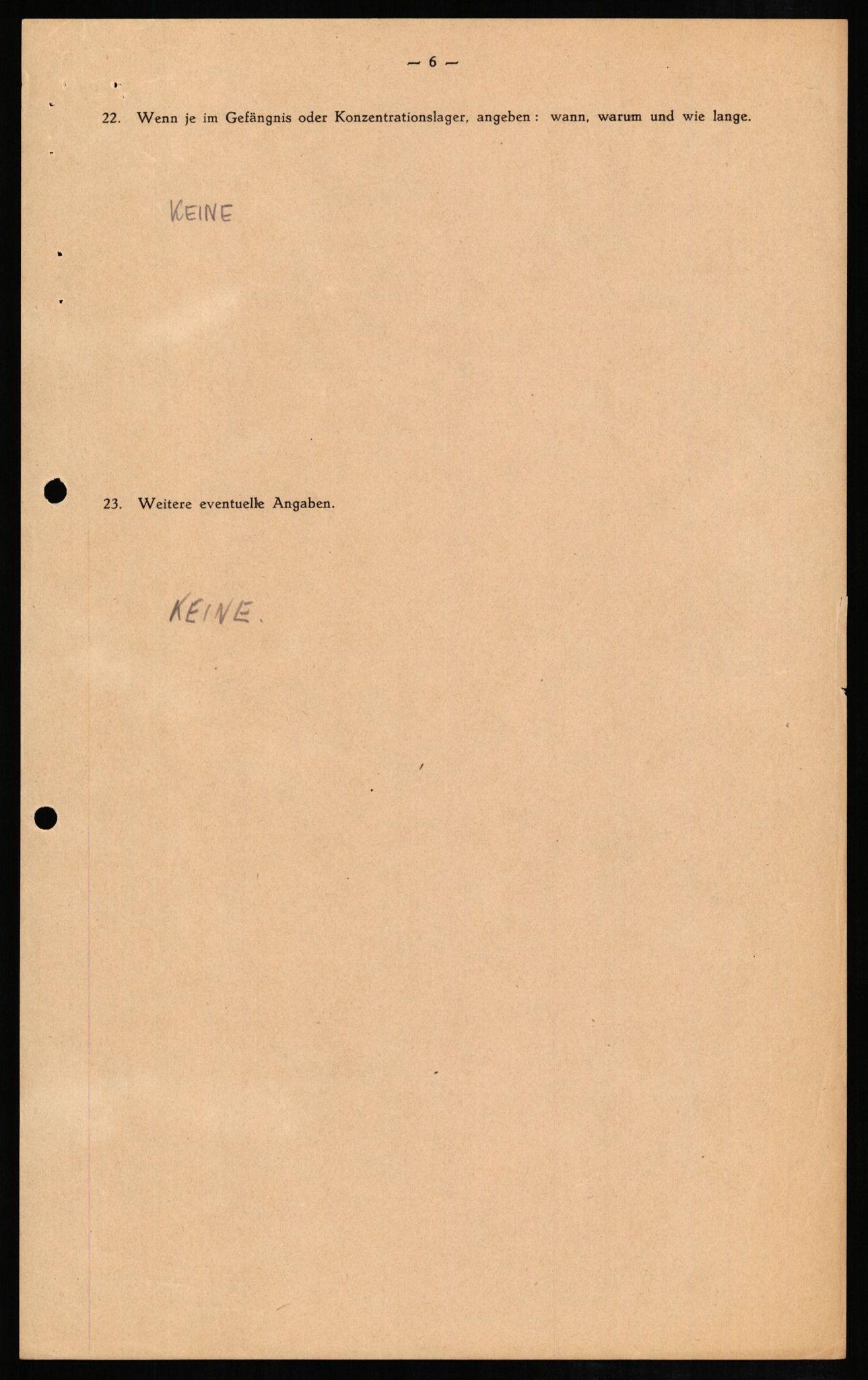 Forsvaret, Forsvarets overkommando II, RA/RAFA-3915/D/Db/L0010: CI Questionaires. Tyske okkupasjonsstyrker i Norge. Tyskere., 1945-1946, p. 110