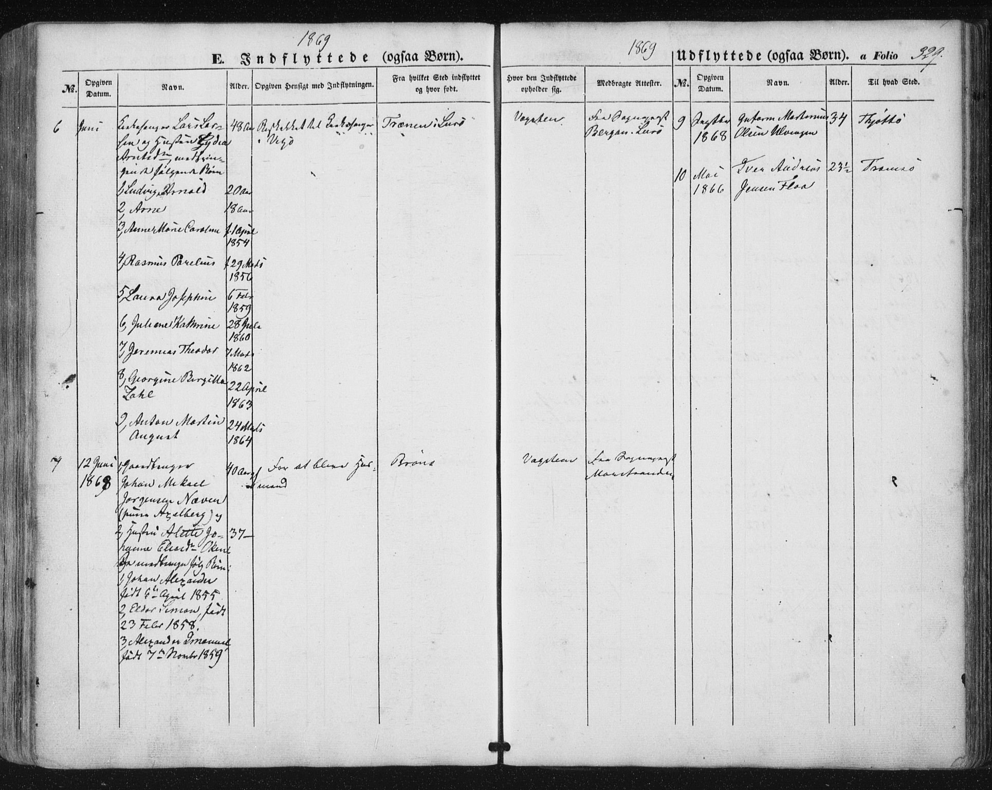 Ministerialprotokoller, klokkerbøker og fødselsregistre - Nordland, AV/SAT-A-1459/816/L0240: Parish register (official) no. 816A06, 1846-1870, p. 329