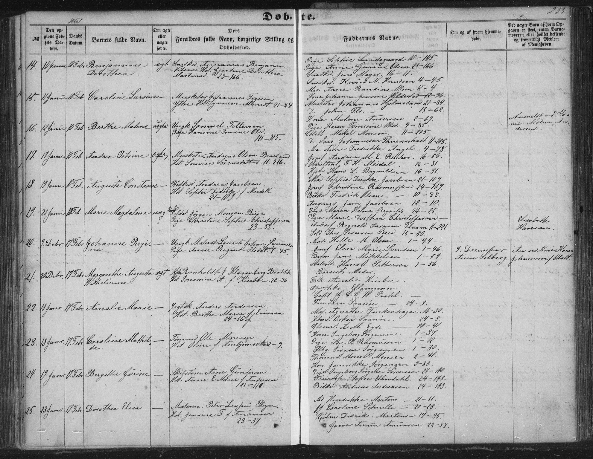 Korskirken sokneprestembete, AV/SAB-A-76101/H/Haa/L0018: Parish register (official) no. B 4, 1857-1866, p. 233