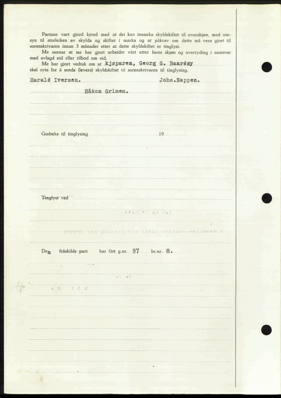 Ytre Sogn tingrett, SAB/A-2601/1/G/Gbb/L0009: Mortgage book no. A6 - A7 (B4), 1950-1950, Diary no: : 591/1950