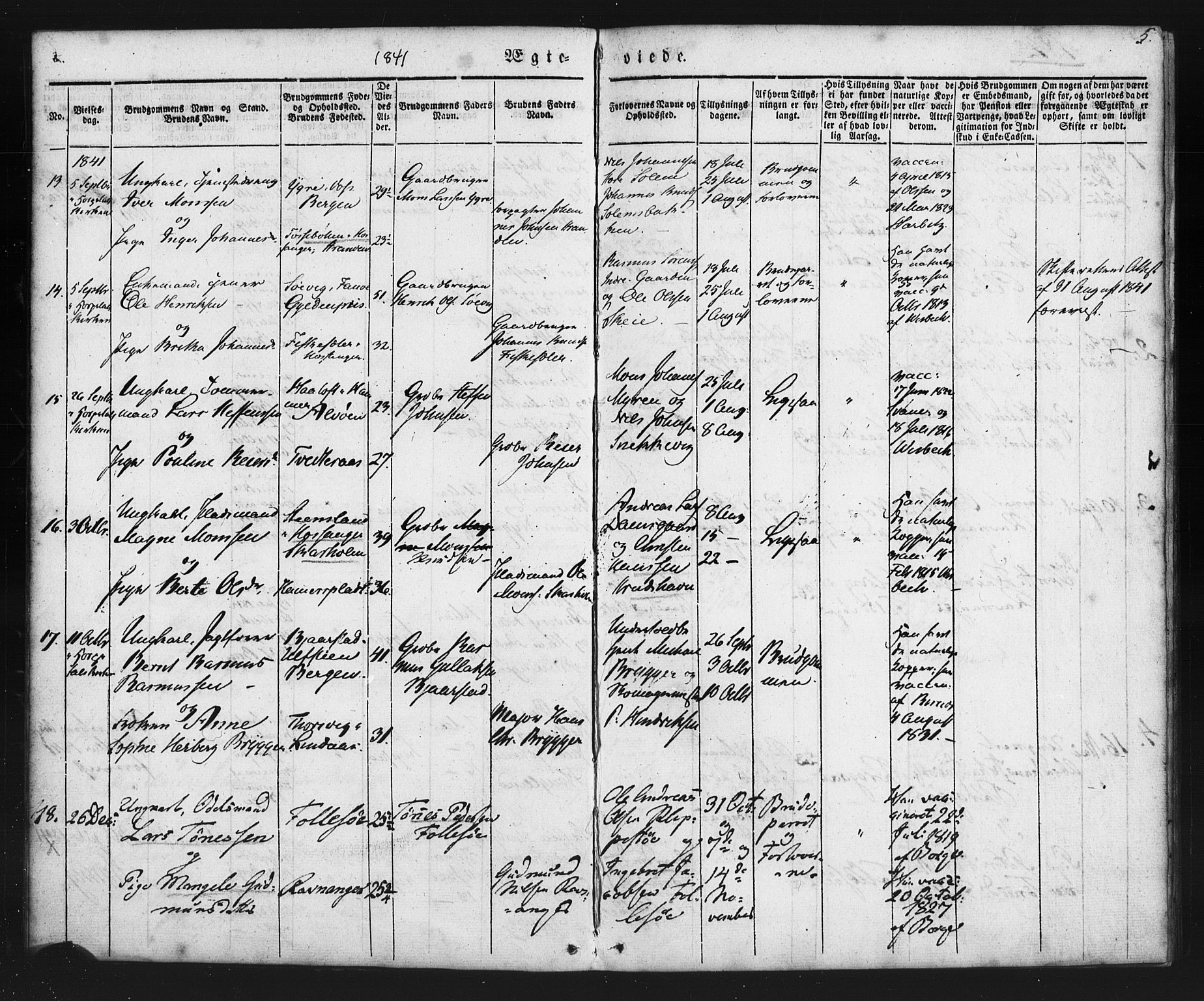 Askøy Sokneprestembete, AV/SAB-A-74101/H/Ha/Haa/Haaa/L0006: Parish register (official) no. A 6, 1840-1852, p. 5