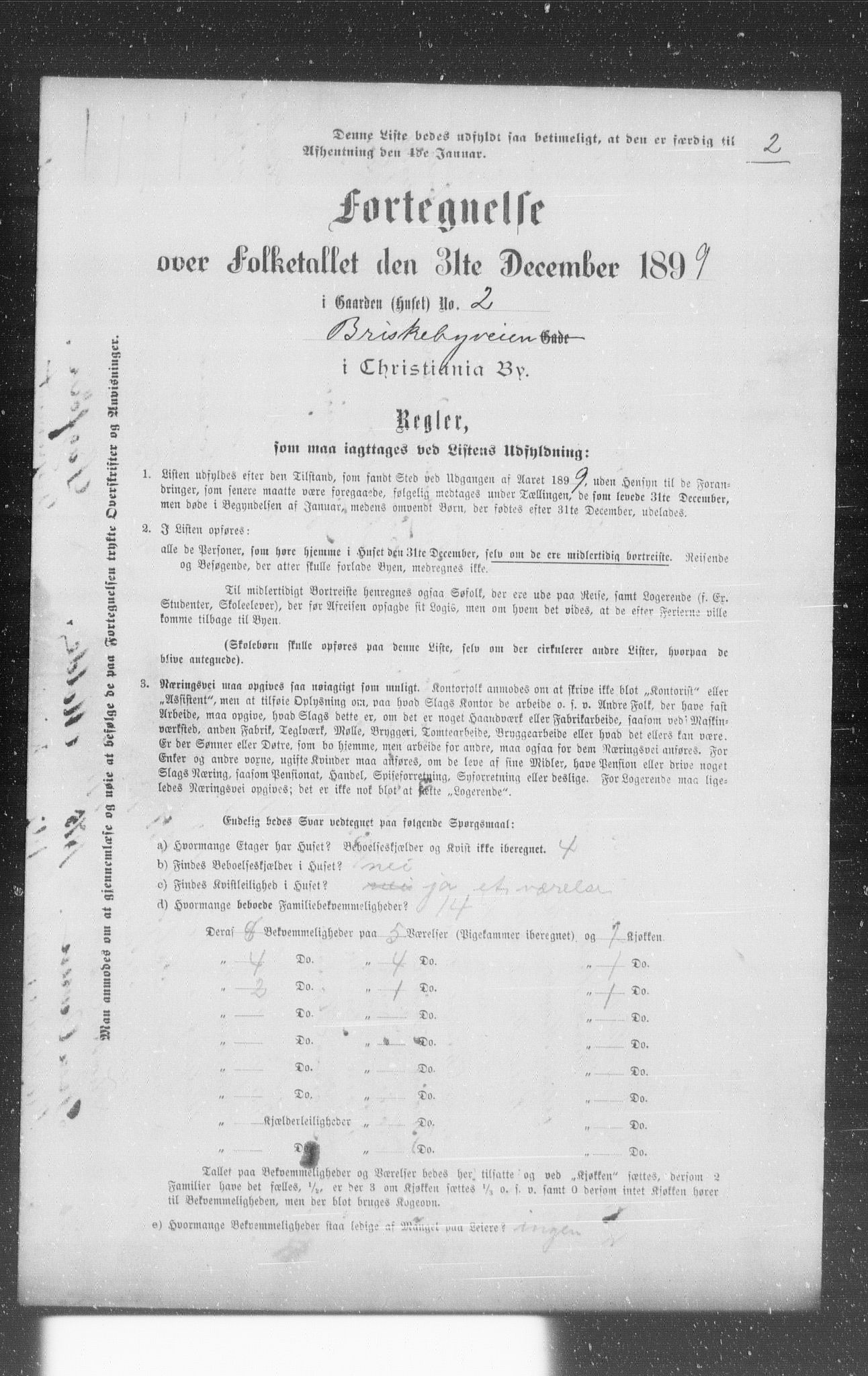 OBA, Municipal Census 1899 for Kristiania, 1899, p. 1207