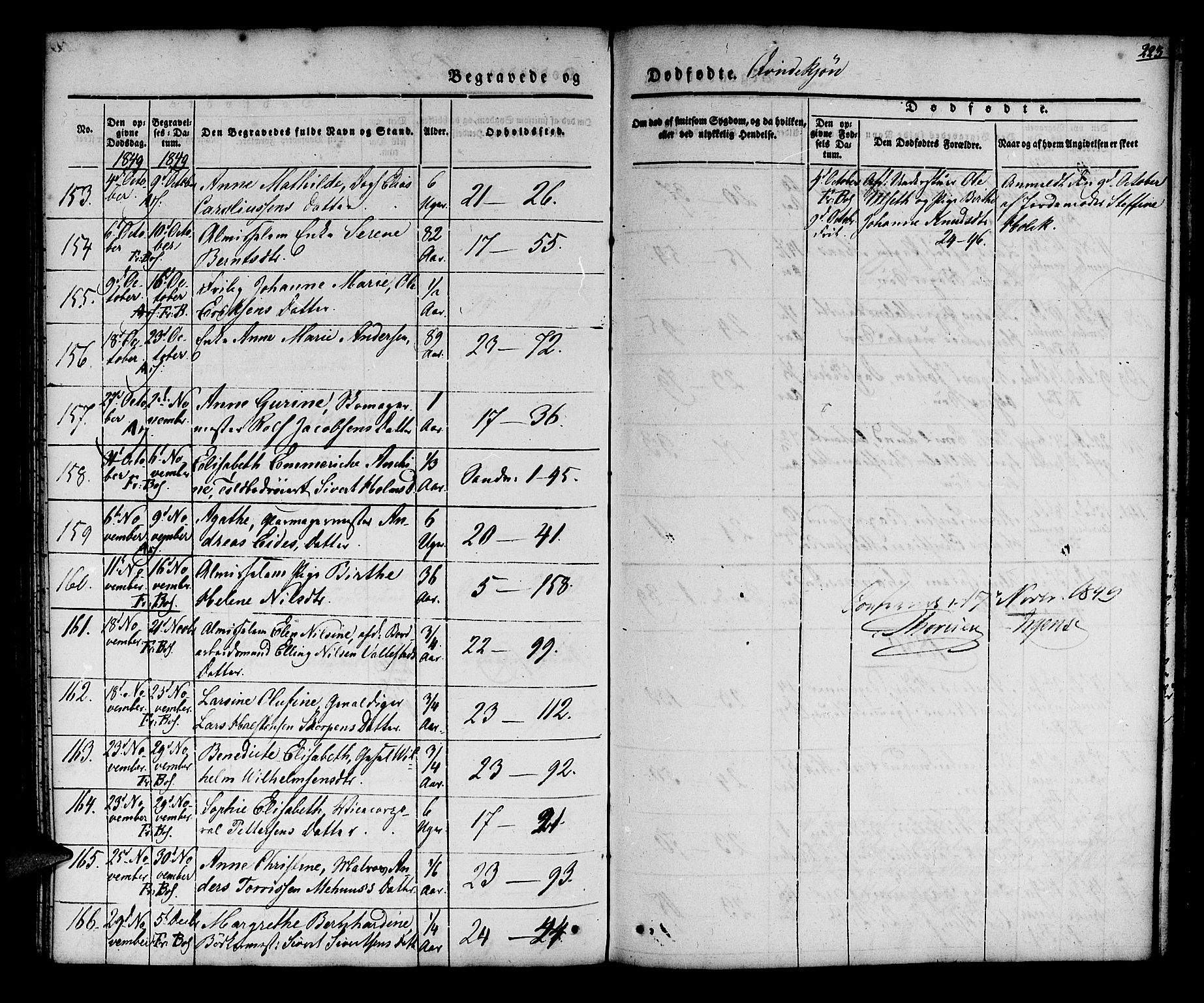 Korskirken sokneprestembete, AV/SAB-A-76101/H/Hab: Parish register (copy) no. E 1, 1837-1851, p. 223