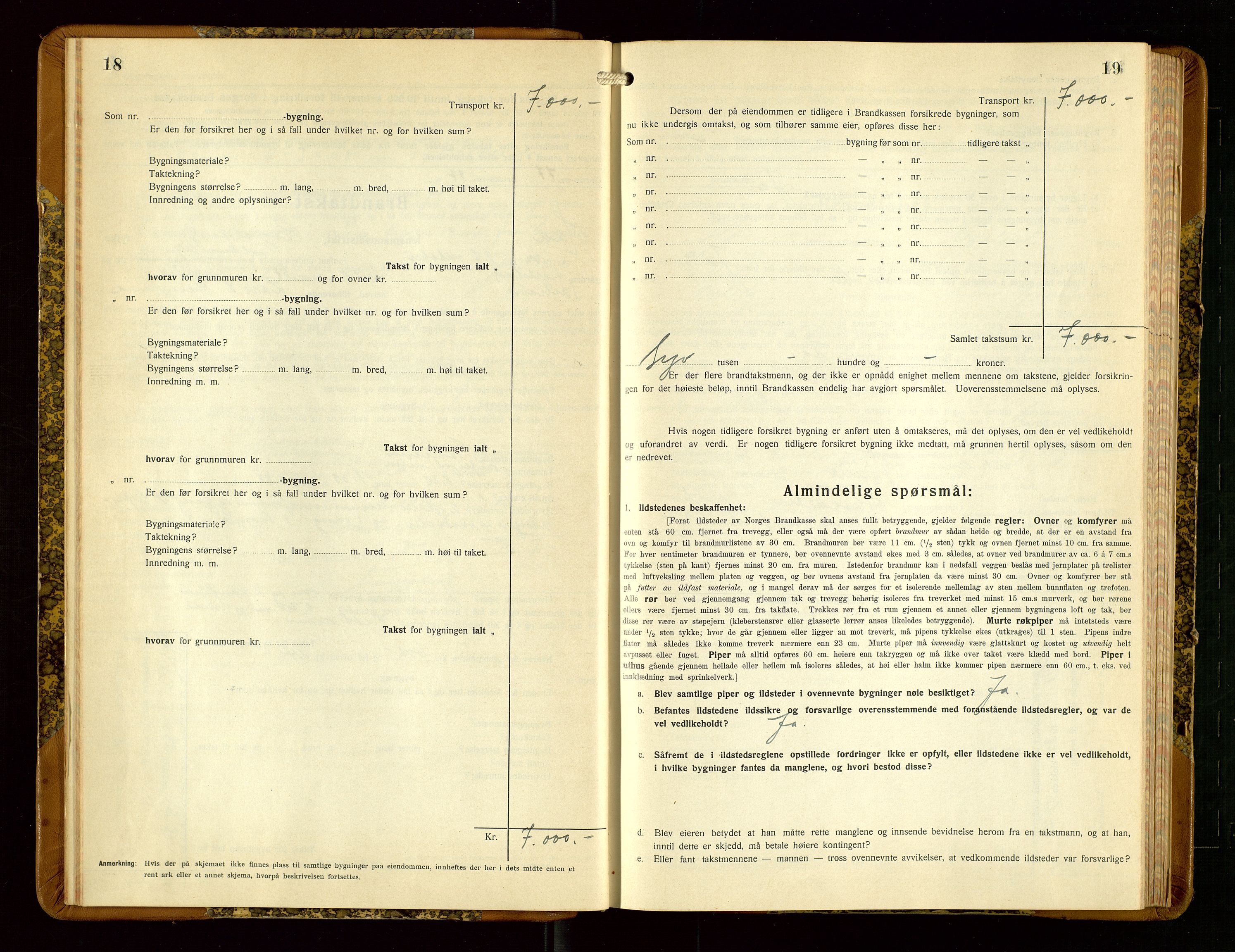 Hå lensmannskontor, AV/SAST-A-100456/Goa/L0006: Takstprotokoll (skjema), 1932-1938, p. 18-19