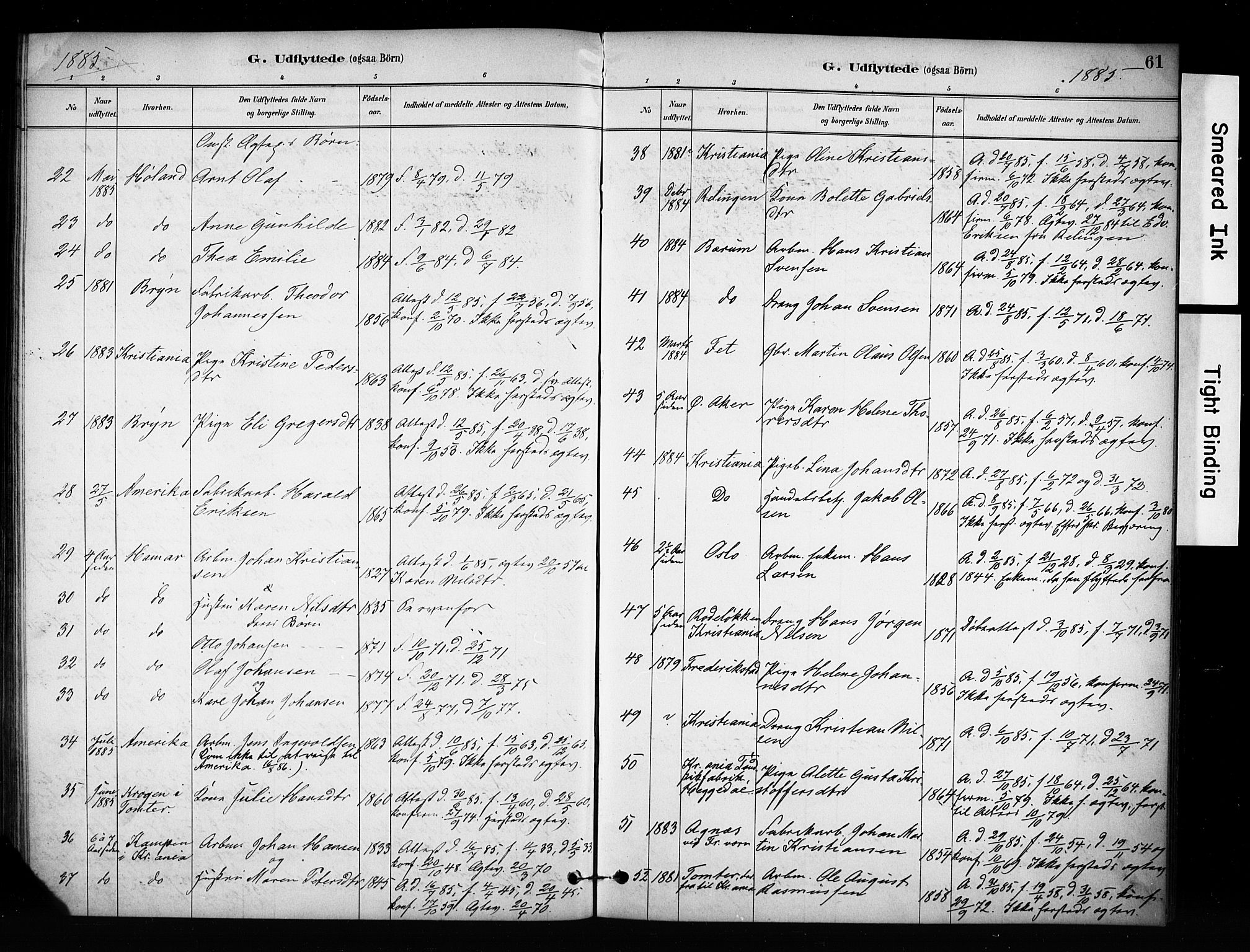 Enebakk prestekontor Kirkebøker, SAO/A-10171c/F/Fa/L0017: Parish register (official) no. I 17, 1881-1919, p. 61
