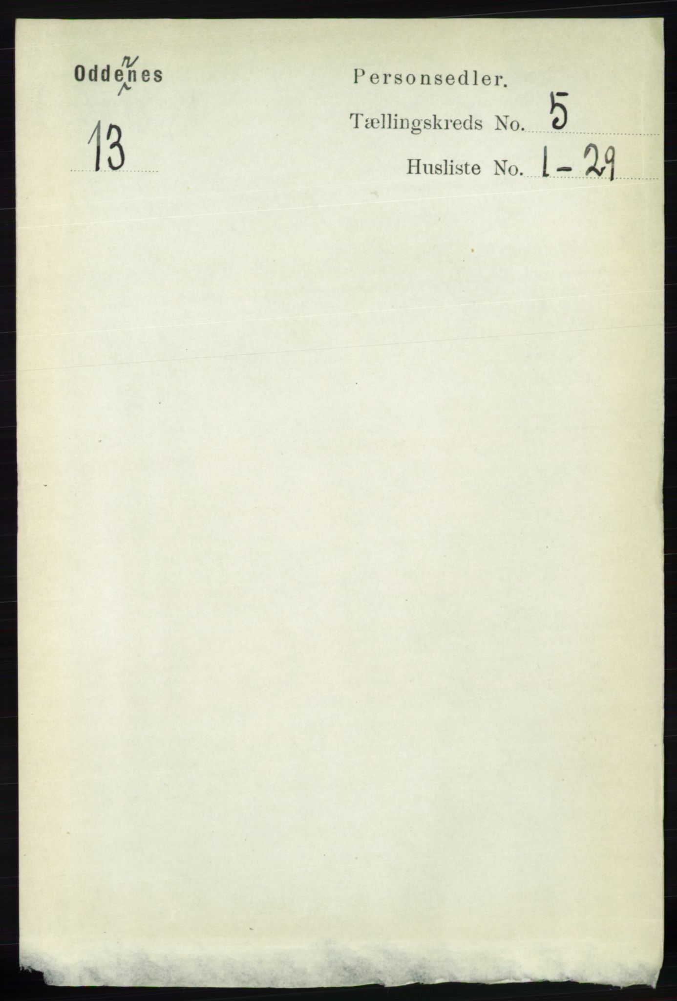 RA, 1891 census for 1012 Oddernes, 1891, p. 1767