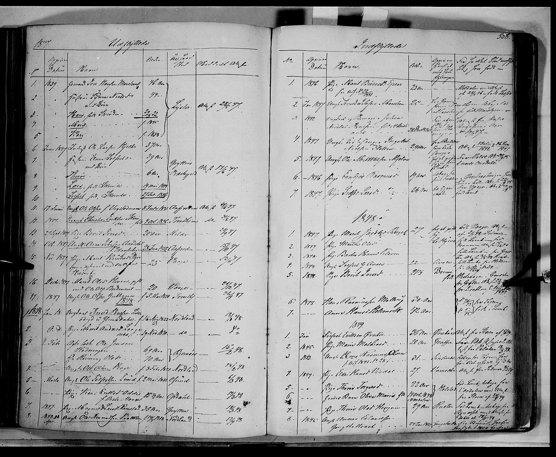 Lom prestekontor, SAH/PREST-070/K/L0006: Parish register (official) no. 6B, 1837-1863, p. 558