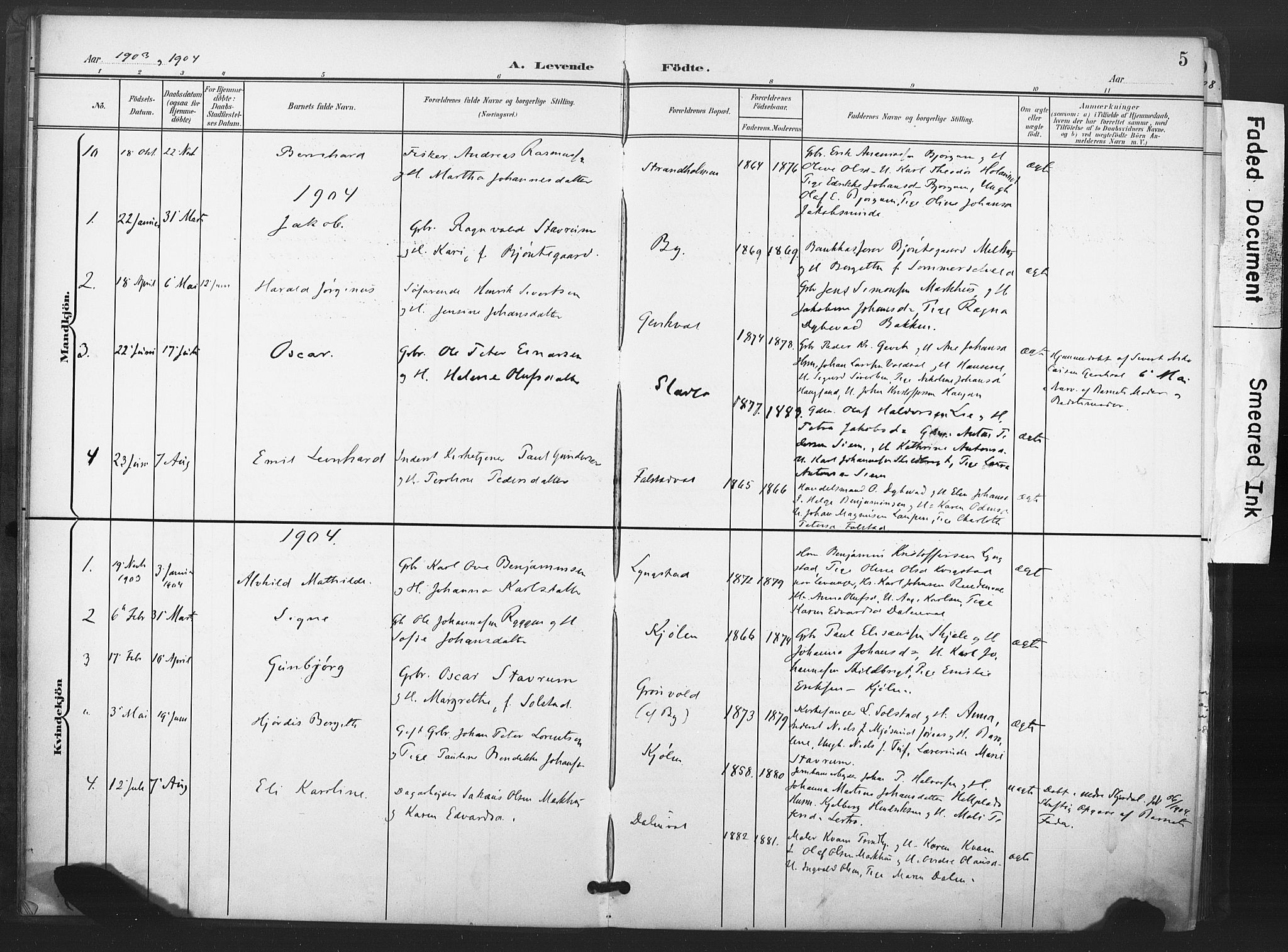 Ministerialprotokoller, klokkerbøker og fødselsregistre - Nord-Trøndelag, SAT/A-1458/719/L0179: Parish register (official) no. 719A02, 1901-1923, p. 5