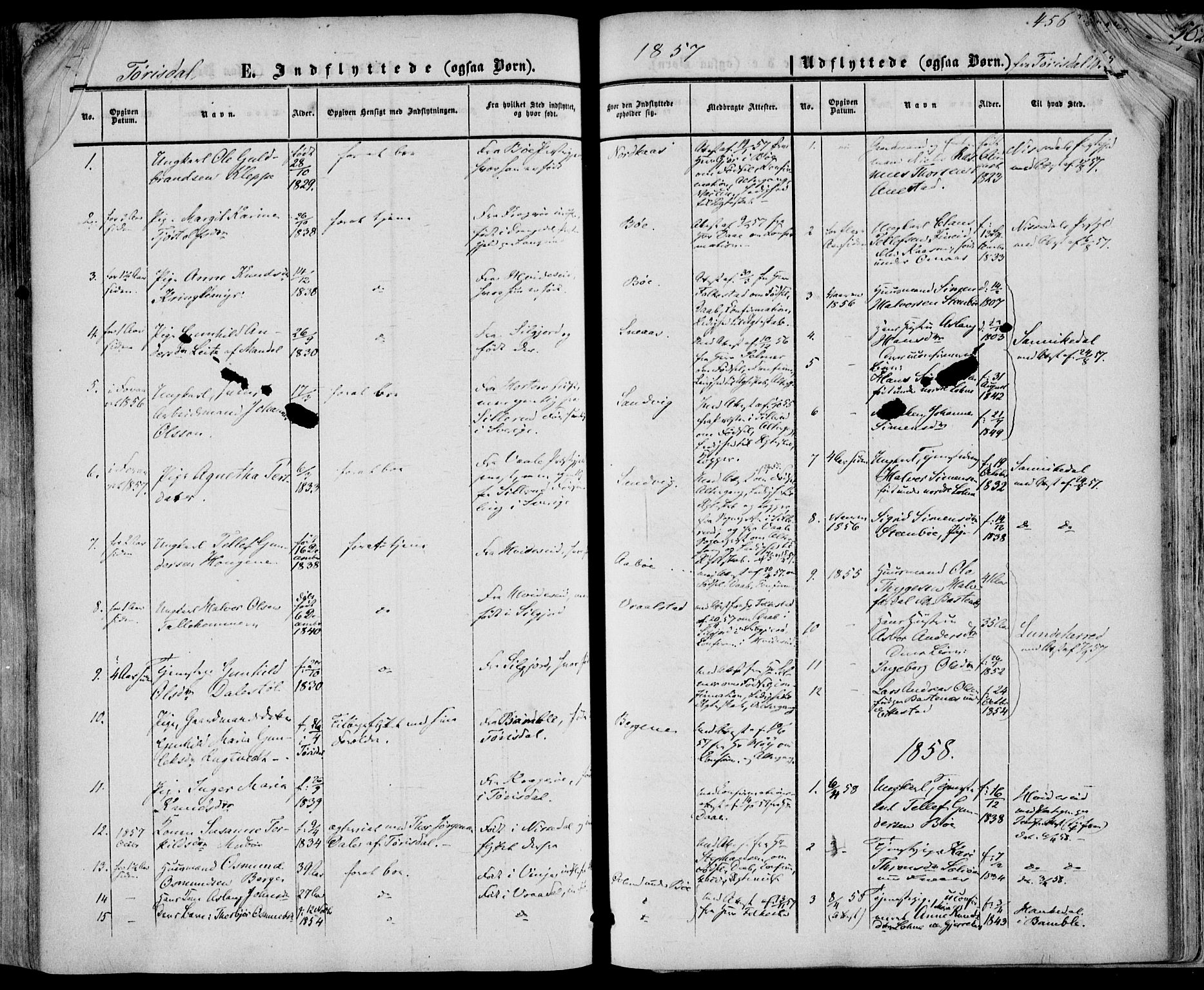 Drangedal kirkebøker, SAKO/A-258/F/Fa/L0008: Parish register (official) no. 8, 1857-1871, p. 456