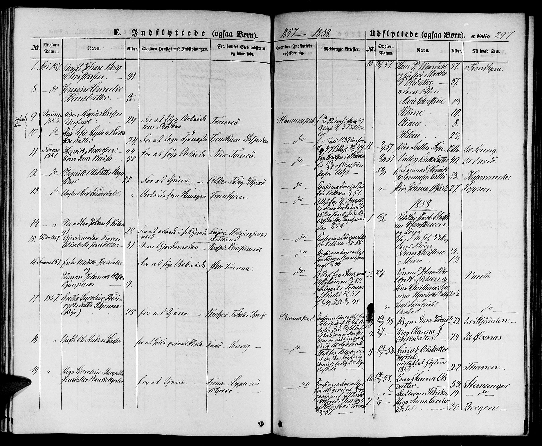 Hammerfest sokneprestkontor, SATØ/S-1347/H/Hb/L0002.klokk: Parish register (copy) no. 2, 1851-1861, p. 297
