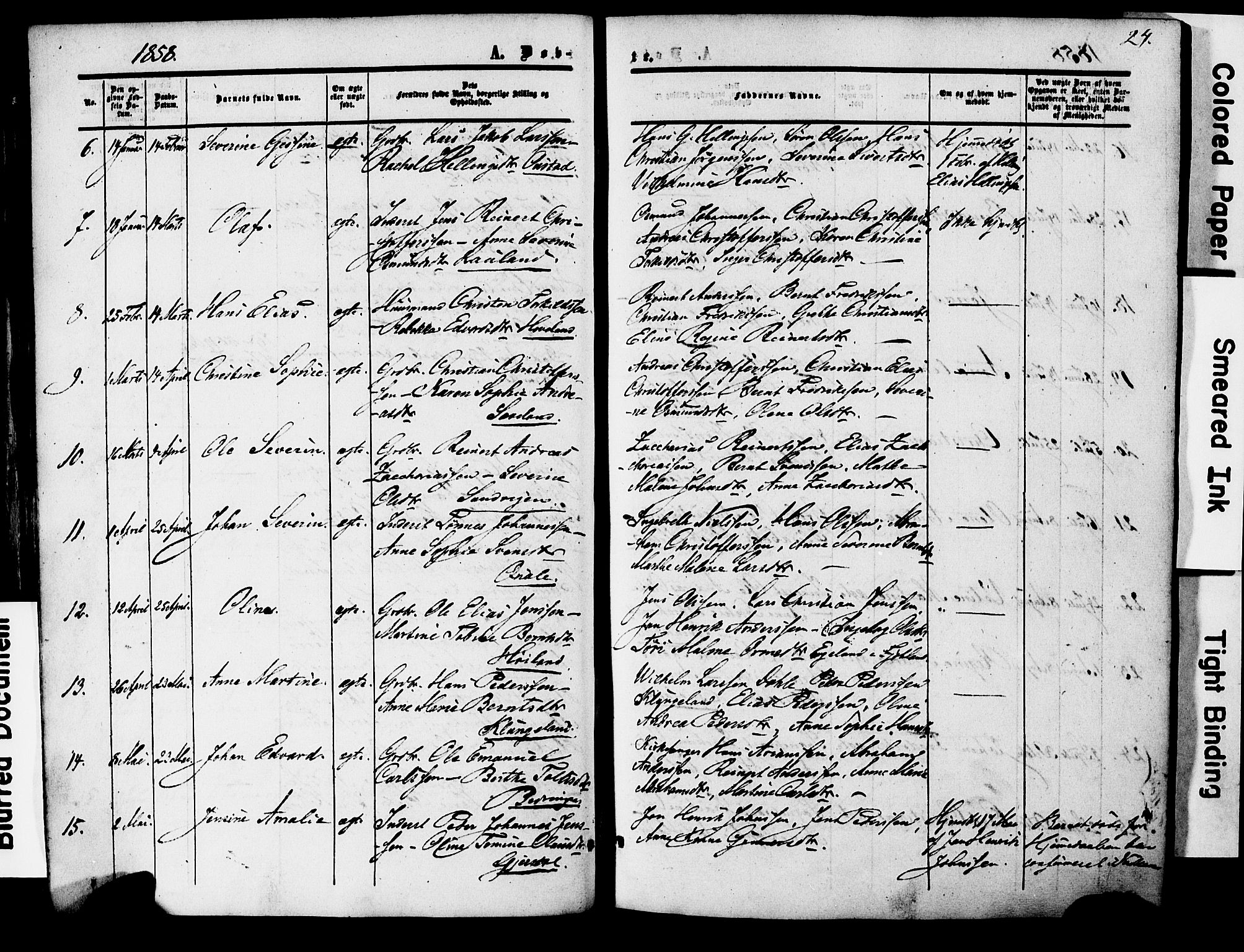 Herad sokneprestkontor, AV/SAK-1111-0018/F/Fa/Faa/L0005: Parish register (official) no. A 5, 1853-1886, p. 24