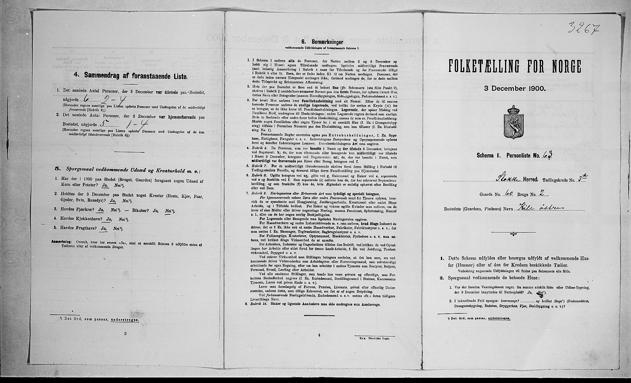 RA, 1900 census for Stokke, 1900, p. 152