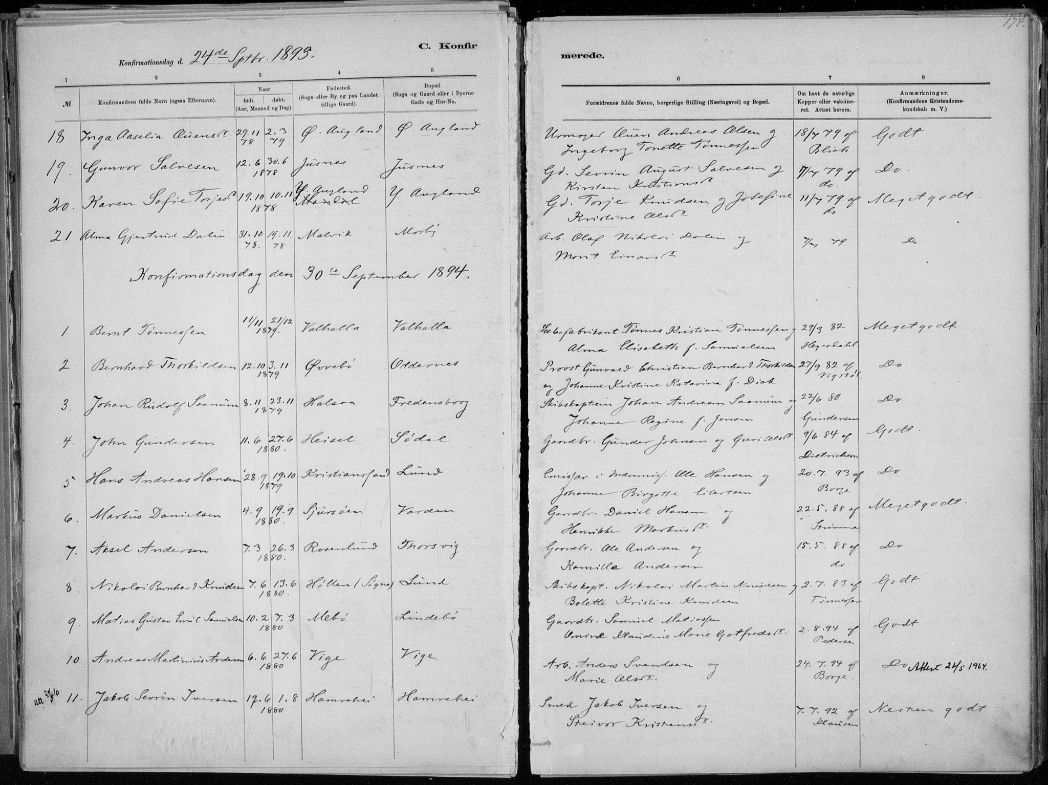 Oddernes sokneprestkontor, SAK/1111-0033/F/Fa/Faa/L0009: Parish register (official) no. A 9, 1884-1896, p. 174