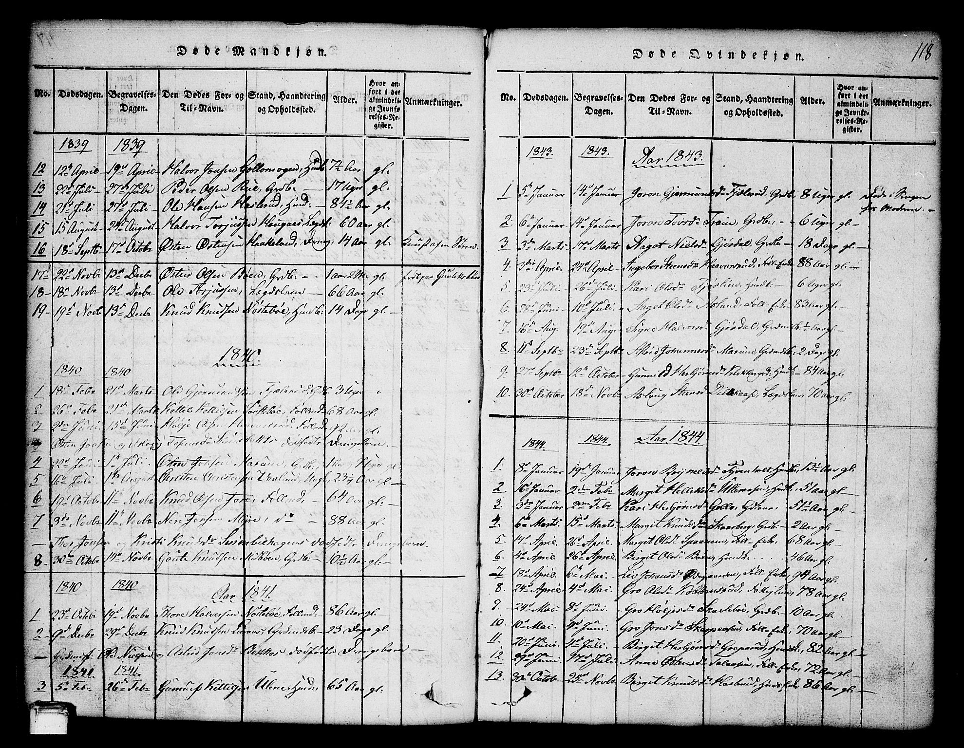 Tinn kirkebøker, SAKO/A-308/G/Ga/L0001: Parish register (copy) no. I 1, 1815-1850, p. 118