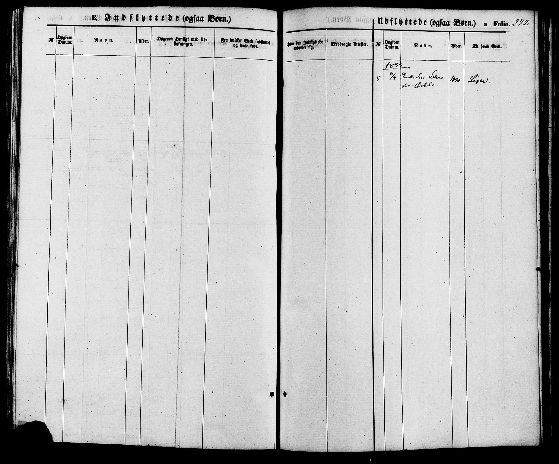 Holum sokneprestkontor, AV/SAK-1111-0022/F/Fa/Fac/L0003: Parish register (official) no. A 3, 1860-1883, p. 242