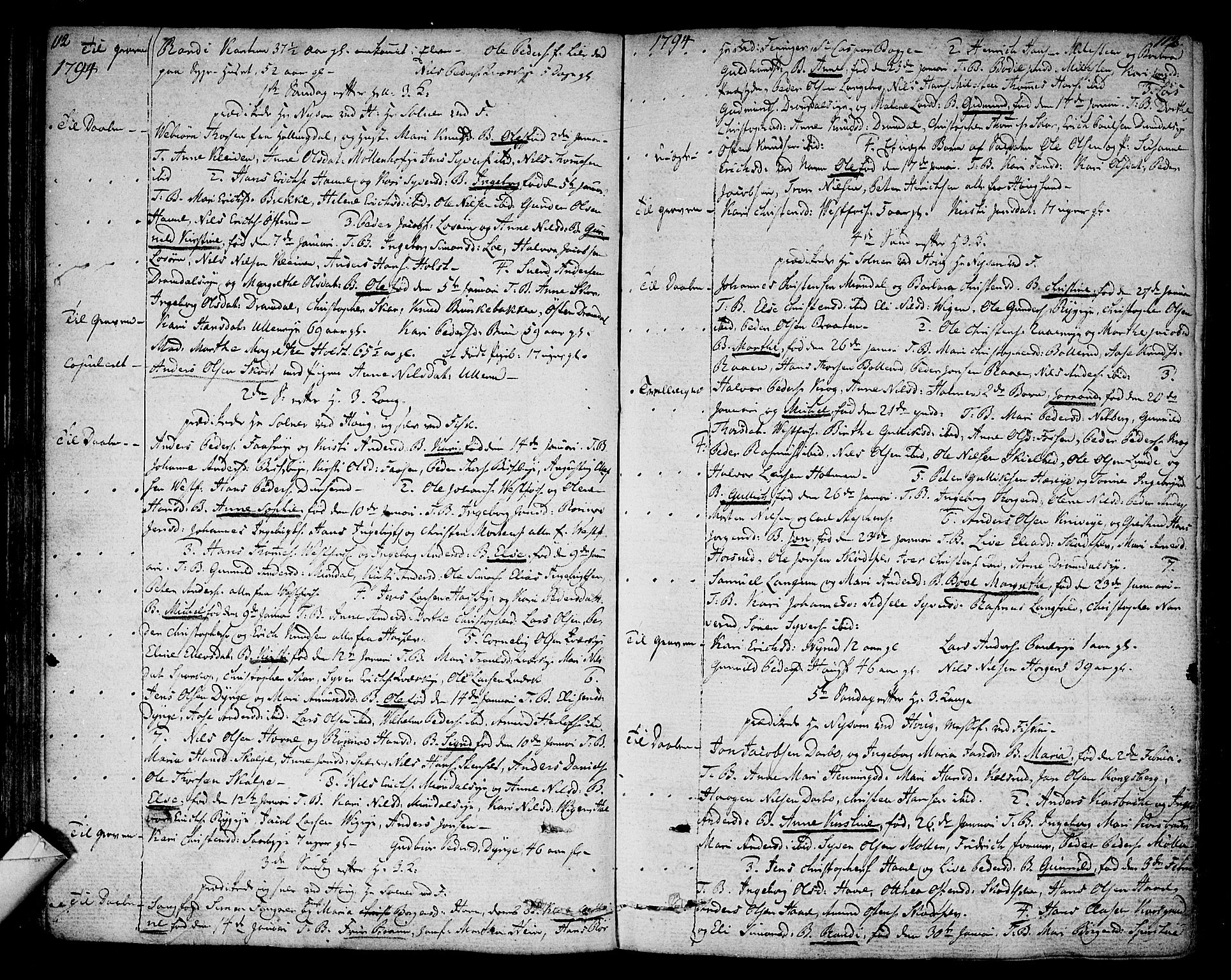 Eiker kirkebøker, SAKO/A-4/F/Fa/L0009: Parish register (official) no. I 9, 1789-1806, p. 112-113