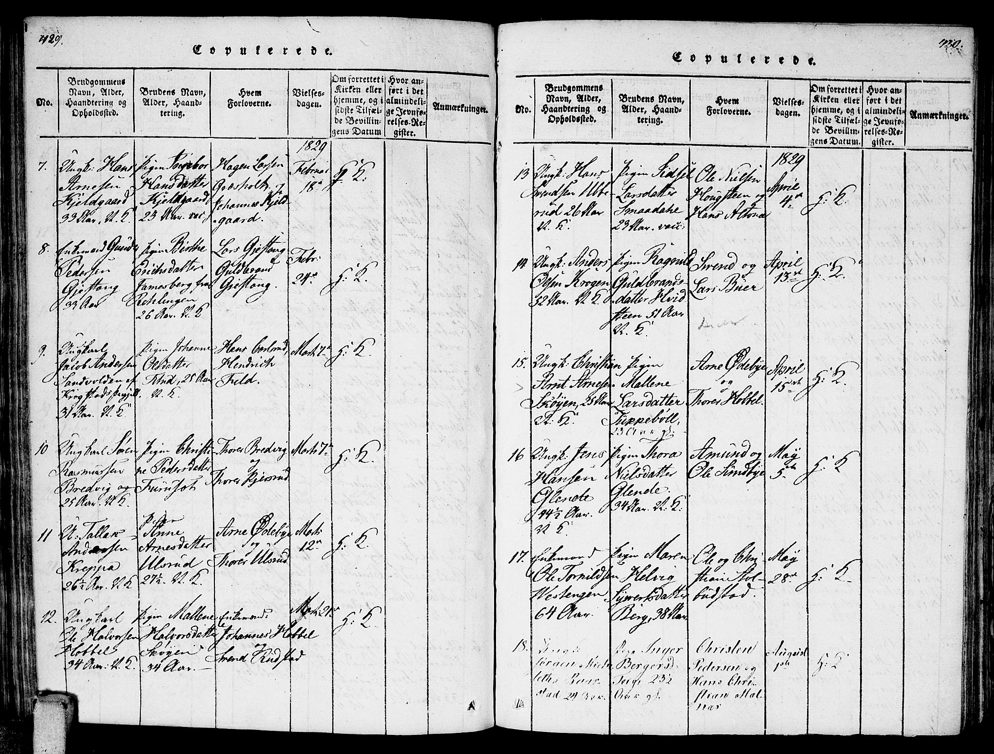 Enebakk prestekontor Kirkebøker, SAO/A-10171c/F/Fa/L0006: Parish register (official) no. I 6, 1815-1832, p. 429-430