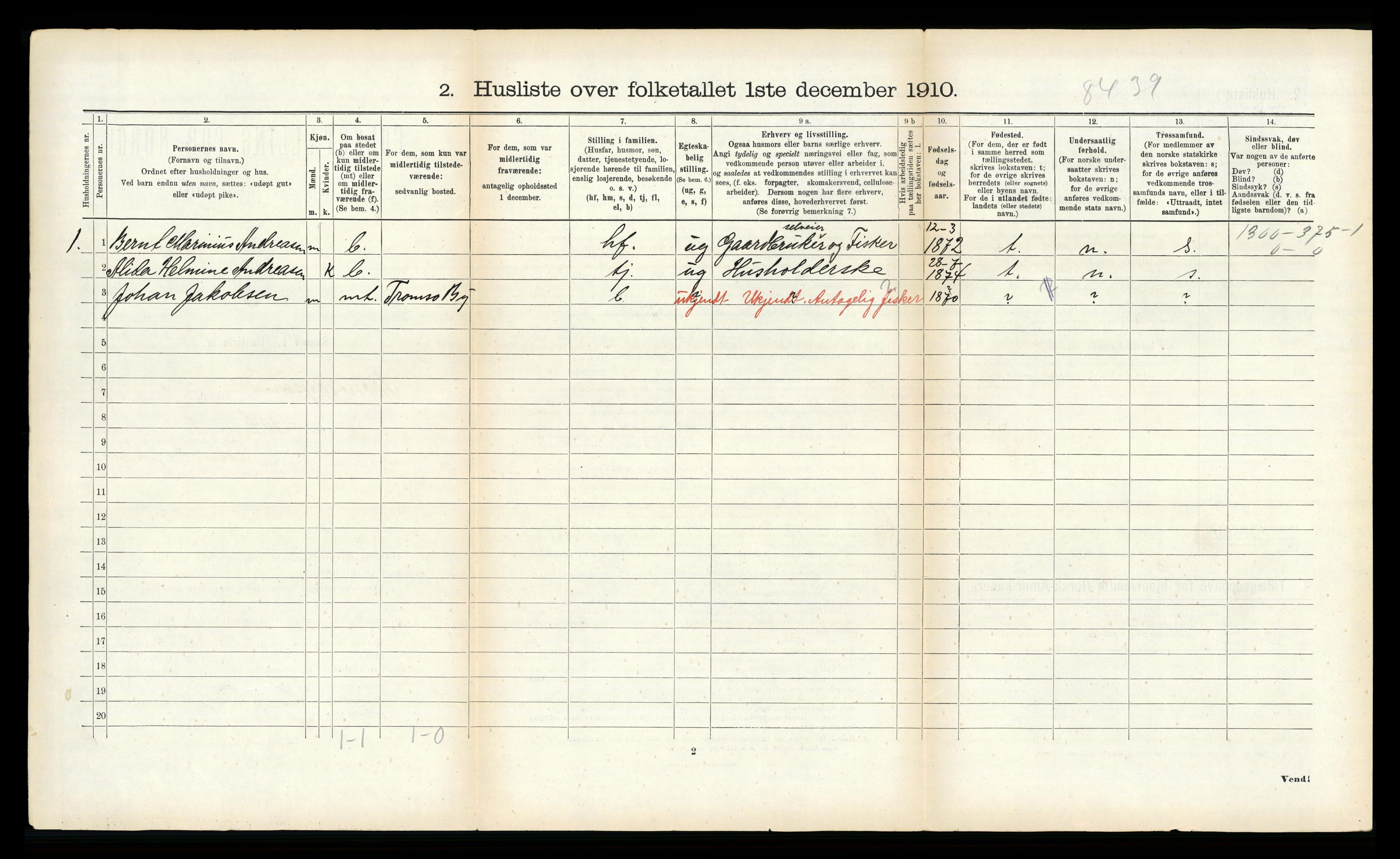 RA, 1910 census for Tromsøysund, 1910, p. 1376