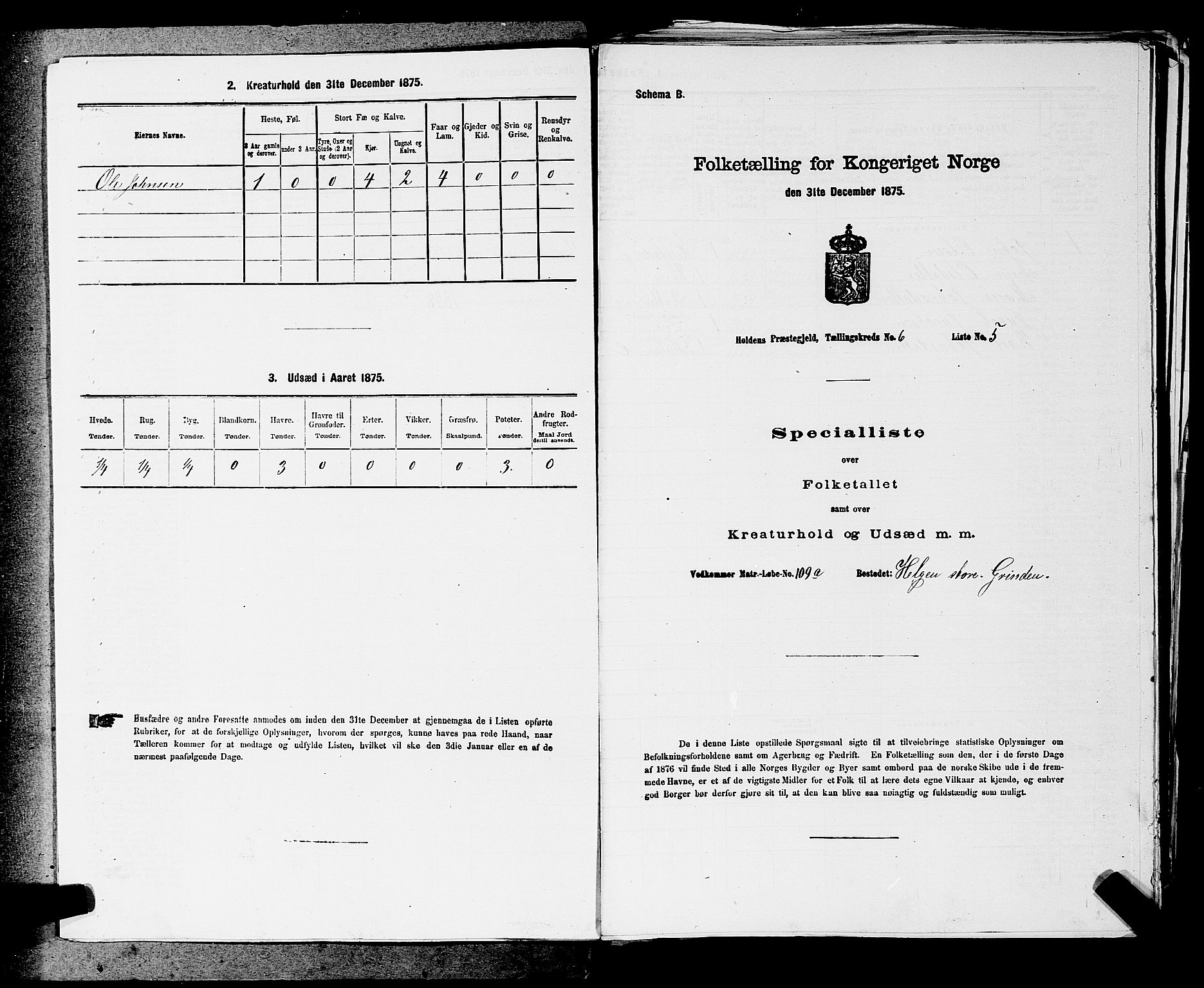 SAKO, 1875 census for 0819P Holla, 1875, p. 711