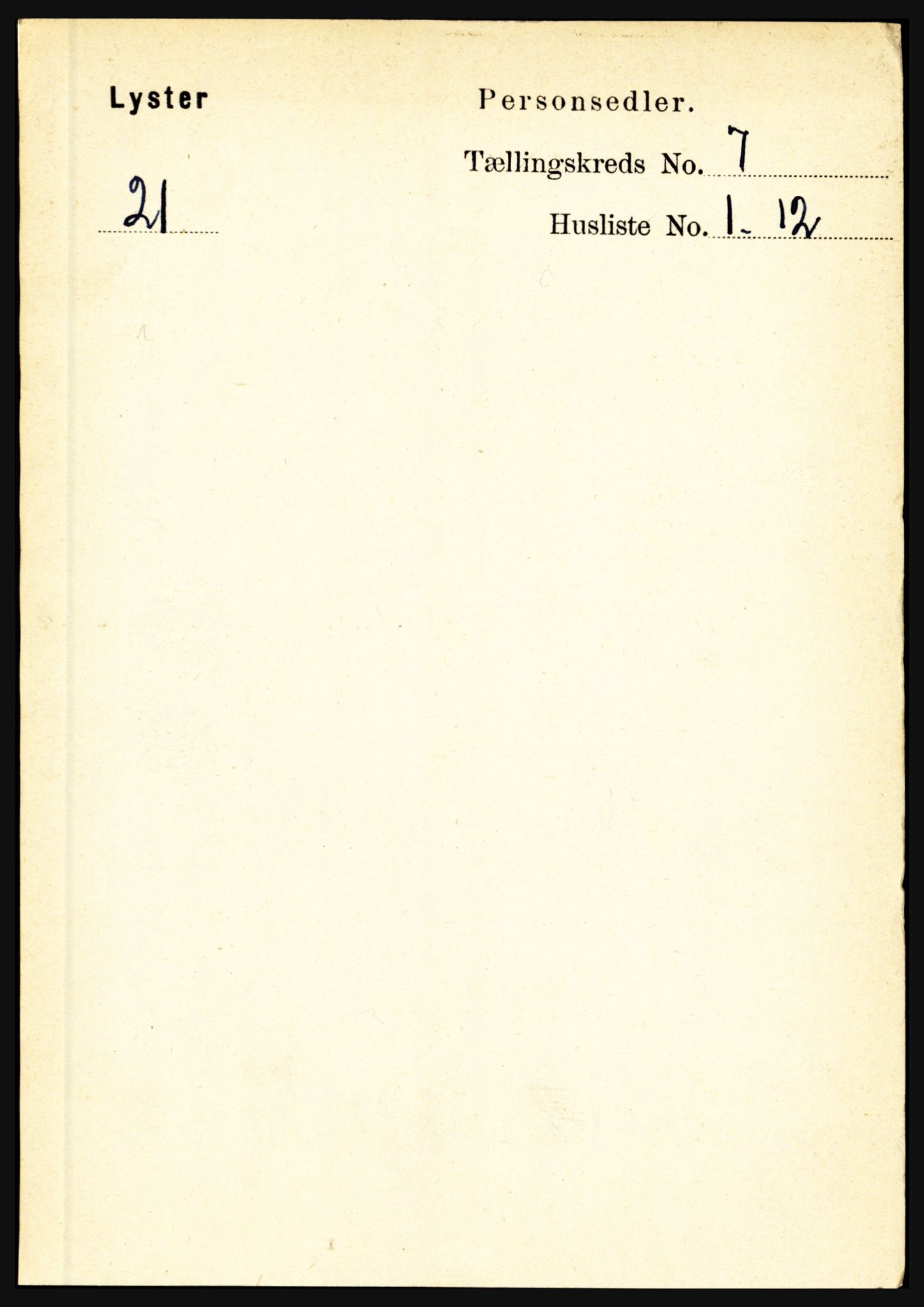 RA, 1891 census for 1426 Luster, 1891, p. 2613