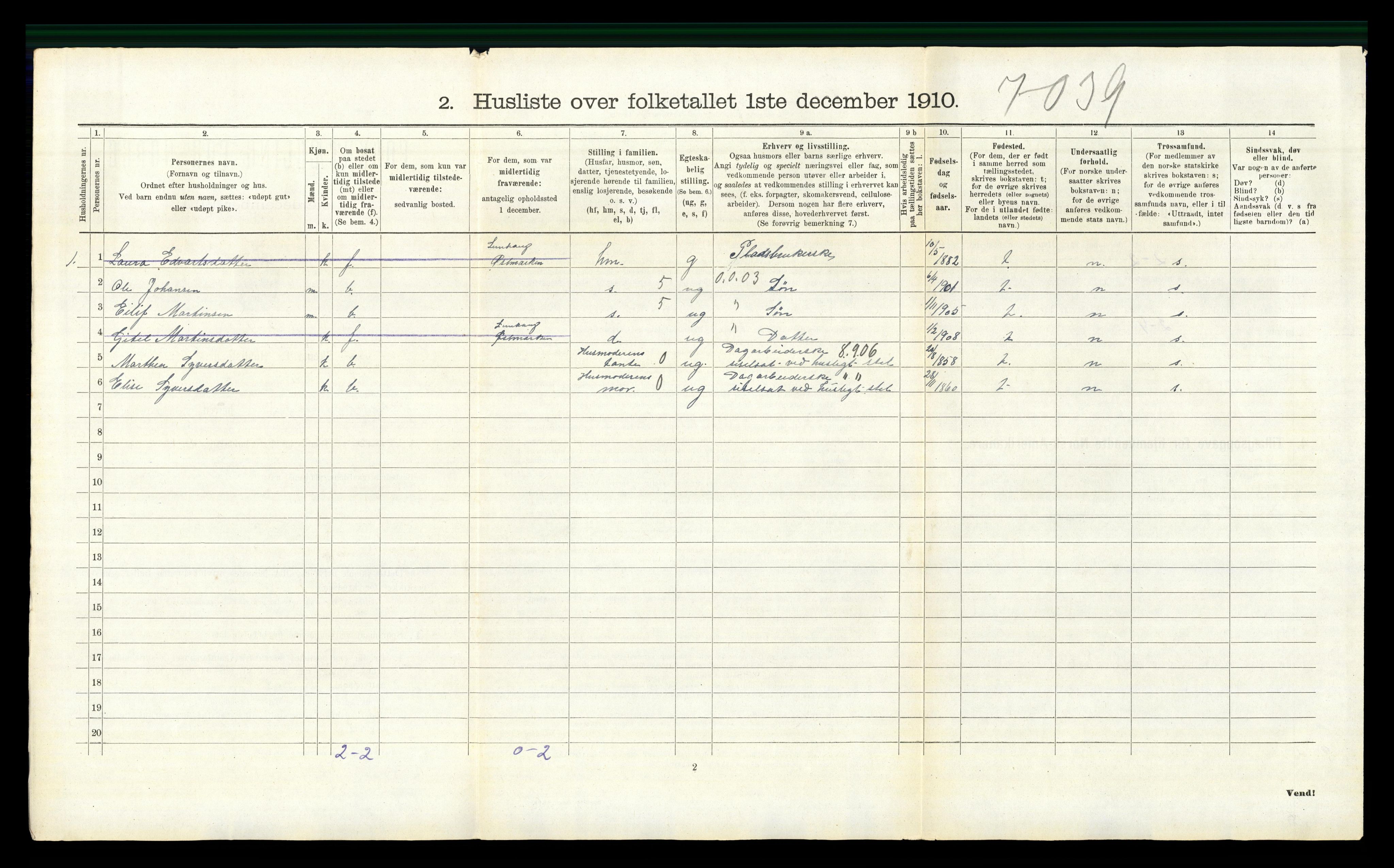 RA, 1910 census for Vinger, 1910, p. 1596