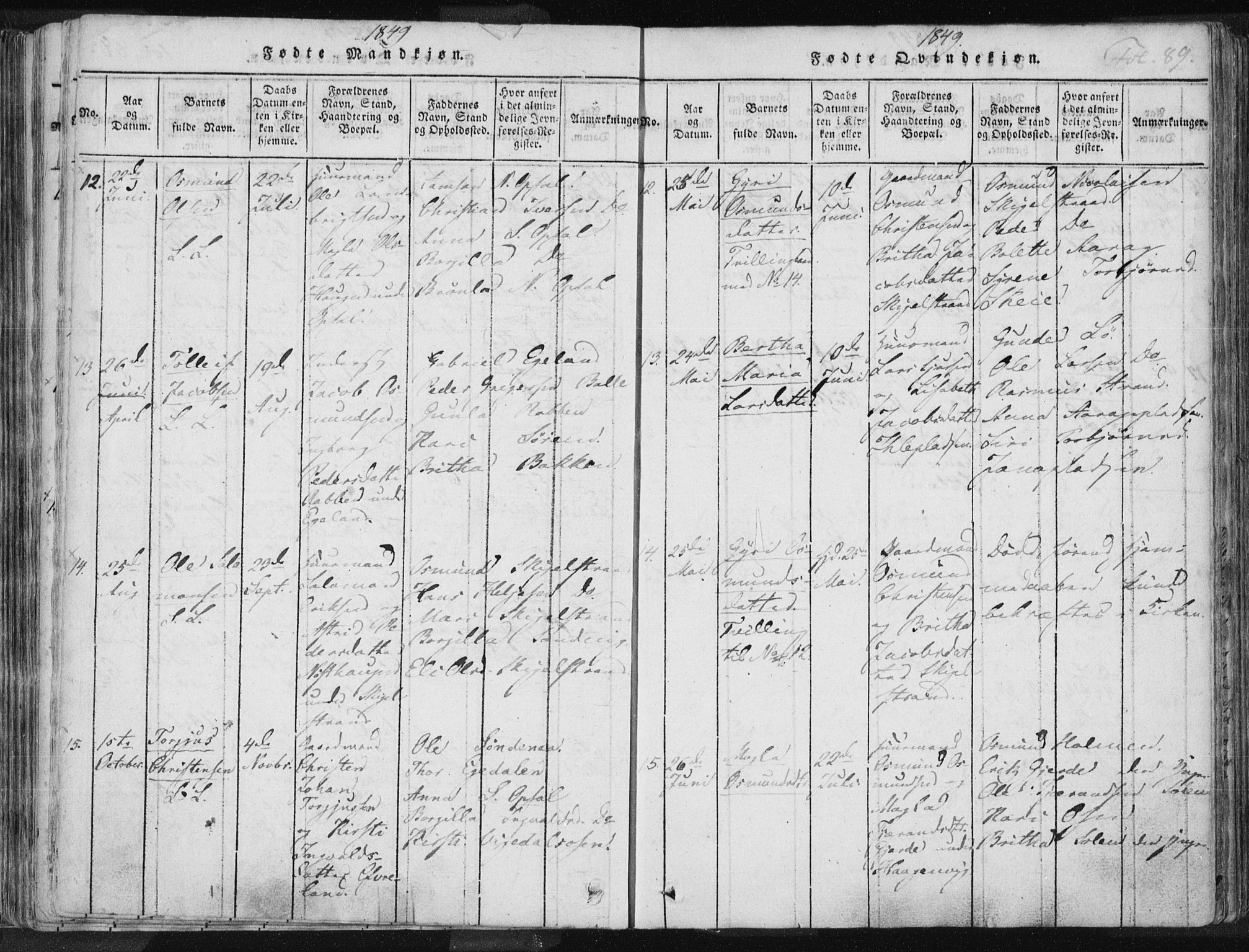 Vikedal sokneprestkontor, AV/SAST-A-101840/01/IV: Parish register (official) no. A 3, 1817-1850, p. 89