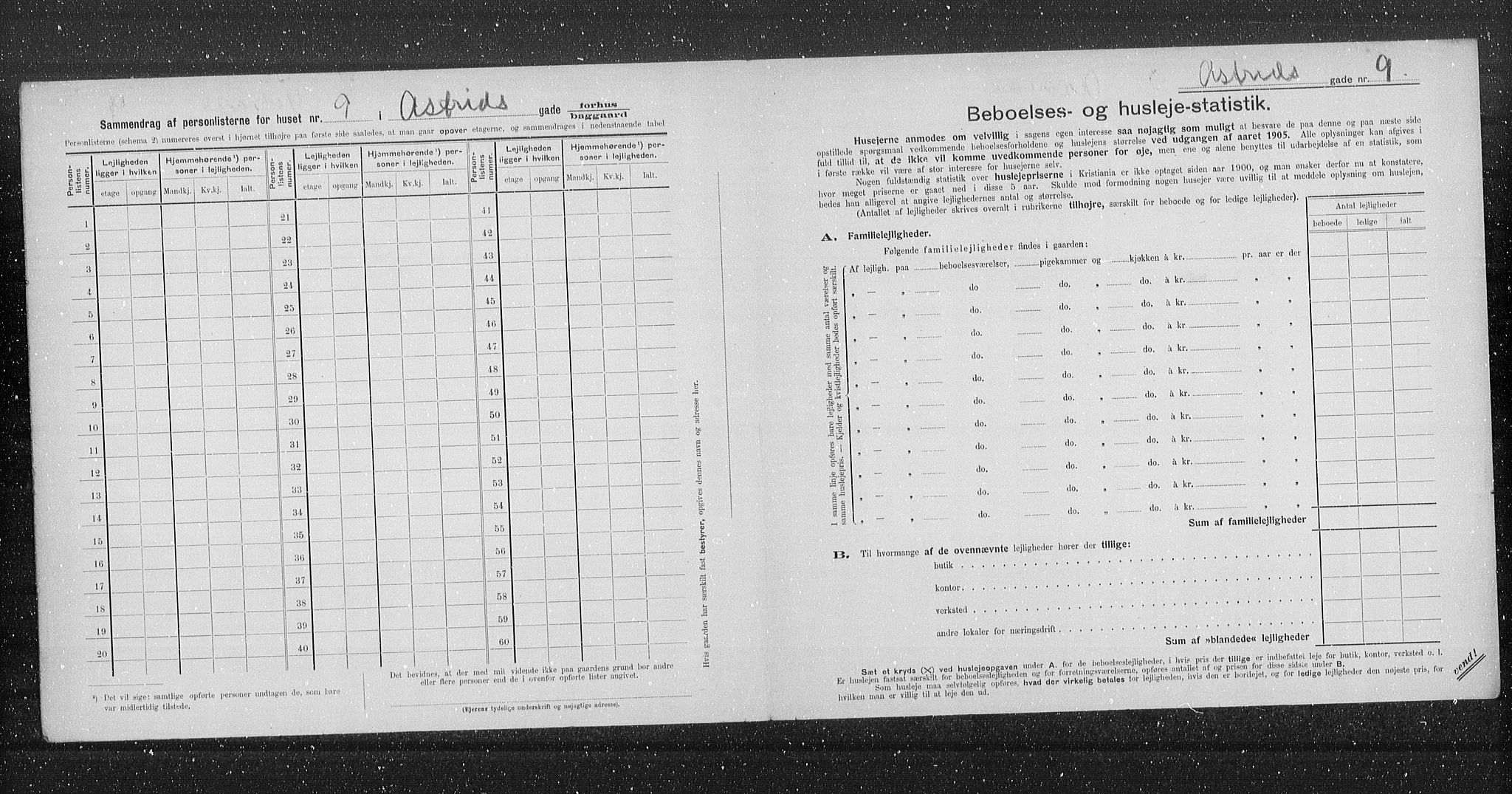 OBA, Municipal Census 1905 for Kristiania, 1905, p. 1348